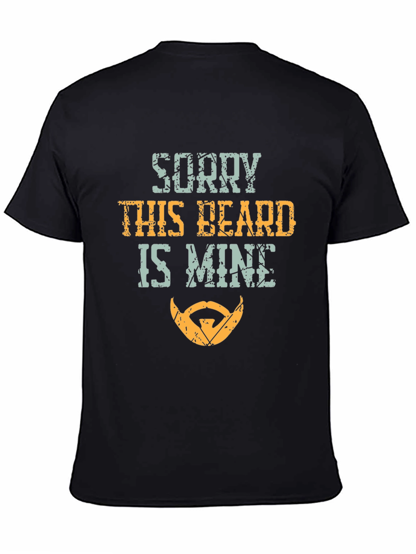 Black Sorry This Beard Is Mine T-Shirt Funny Bearded Man Tee view 4