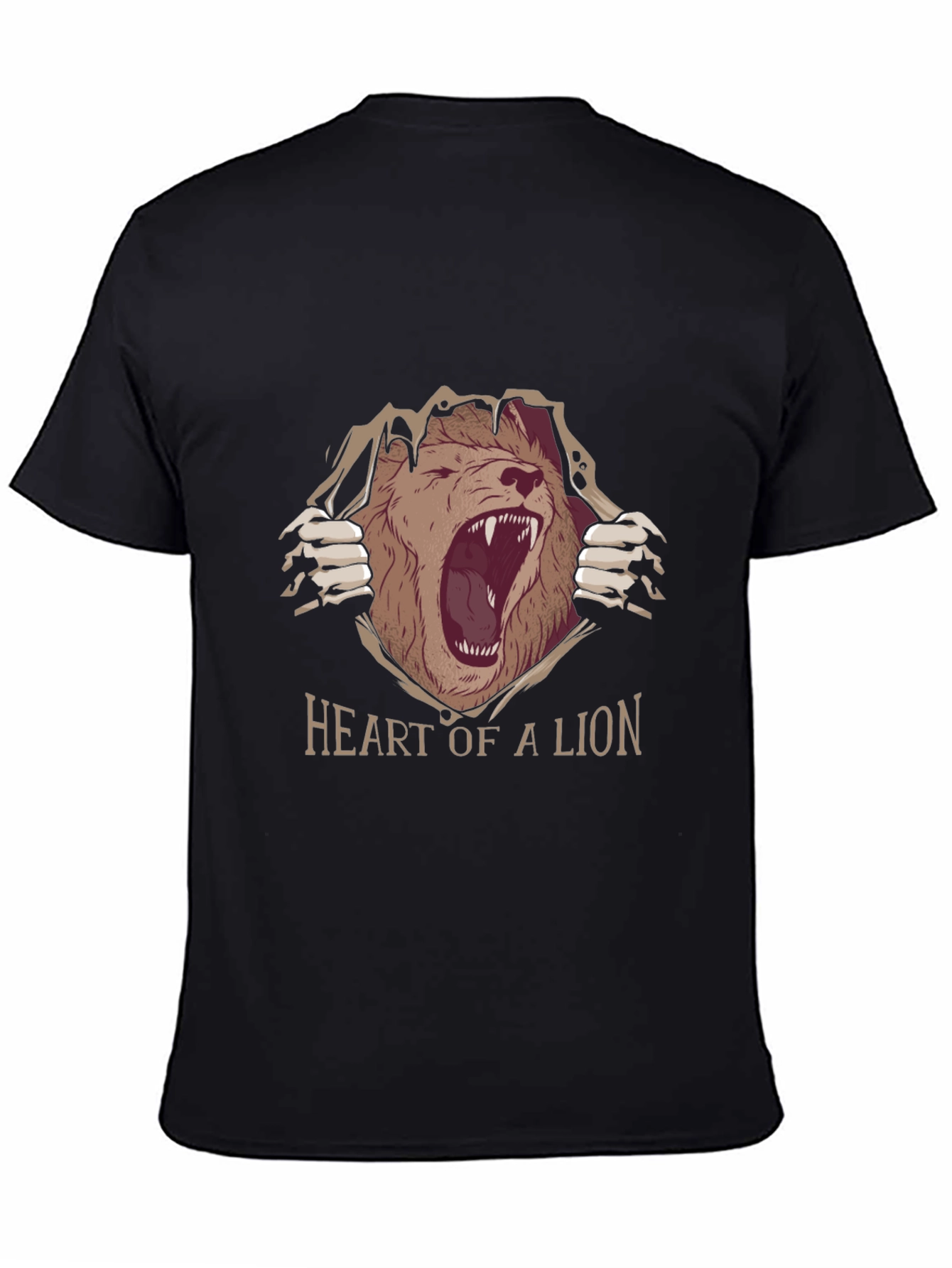 Black Heart of a Lion Graphic Tee - Black view 4