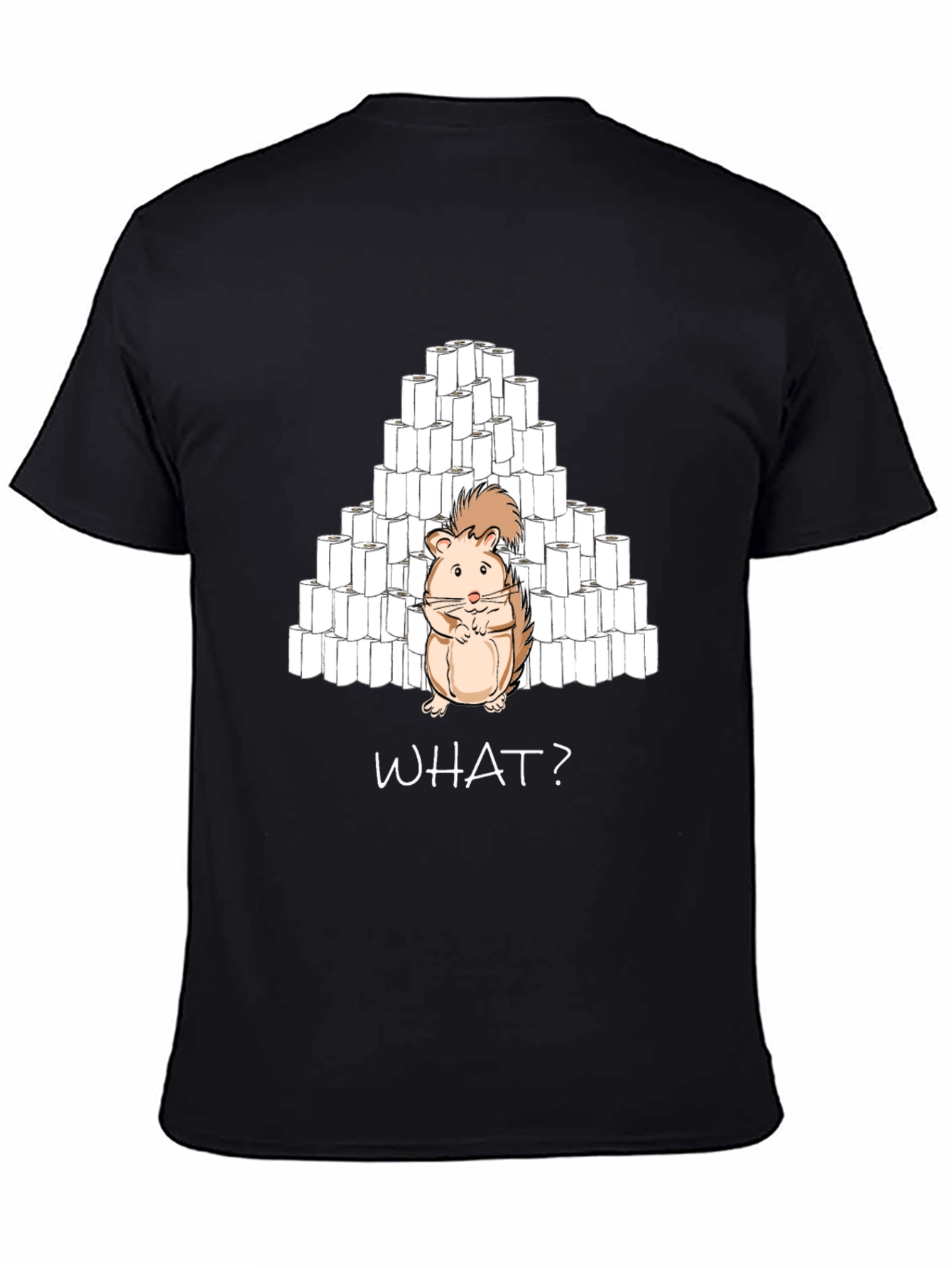 Black Funny Squirrel Toilet Paper Hoarder Tee view 4