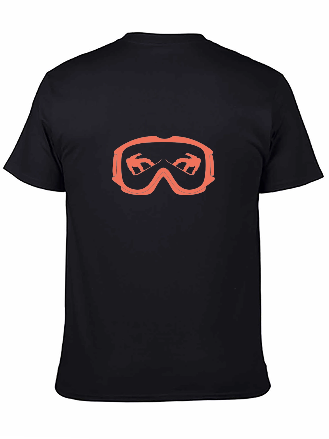Black Snowboard Goggles Graphic Tee - Black Cotton T-Shirt view 4