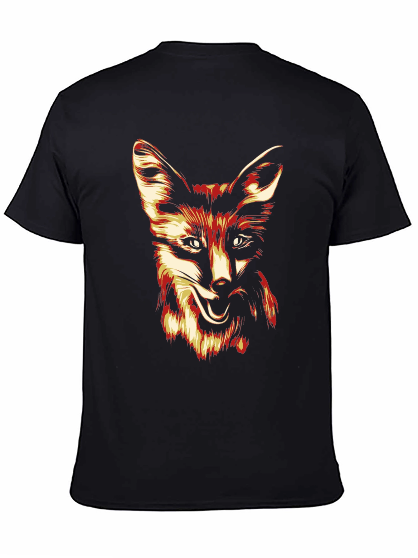 Black Fox Graphic Print Tee - Stylish Men's Black T-Shirt view 4