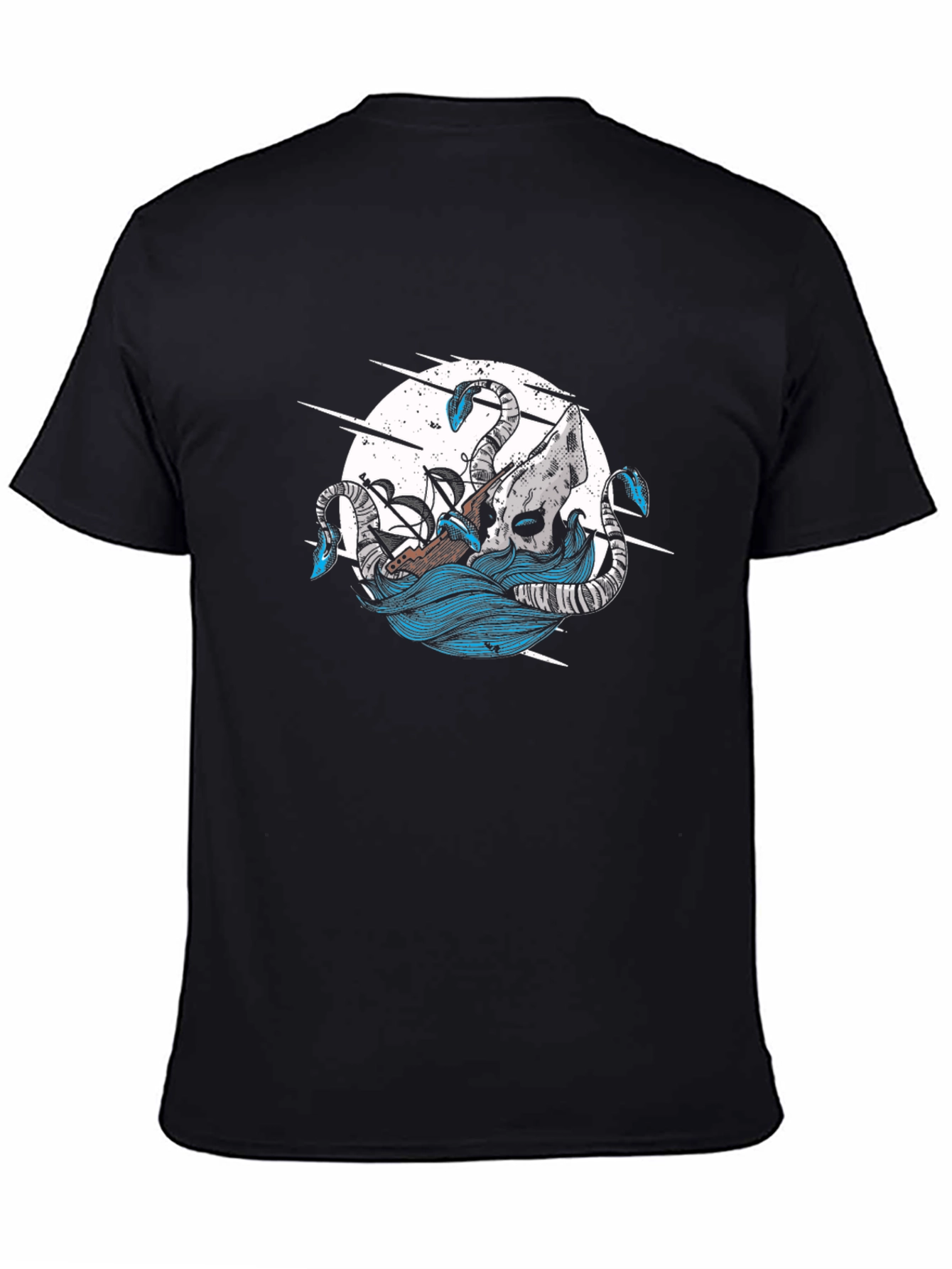 Black Kraken Attack Graphic Tee - Nautical Style view 4
