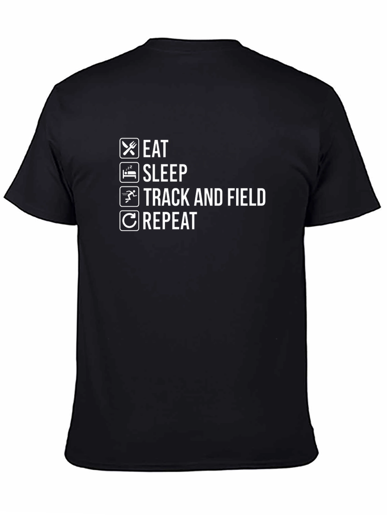 Black Eat Sleep Track and Field Repeat T-Shirt view 4
