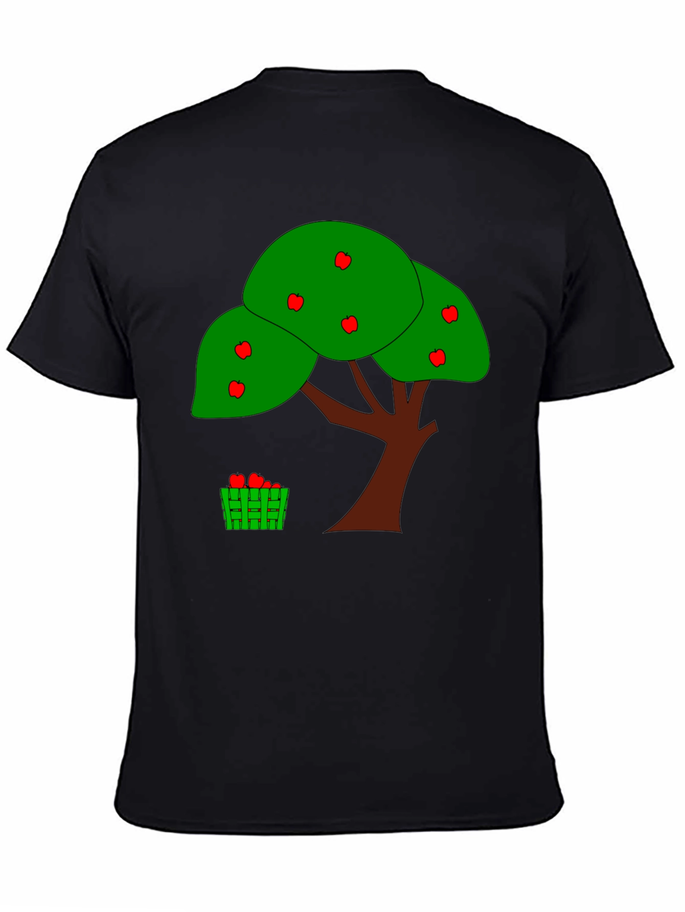 Black Apple Tree Graphic Print Black T-Shirt view 4