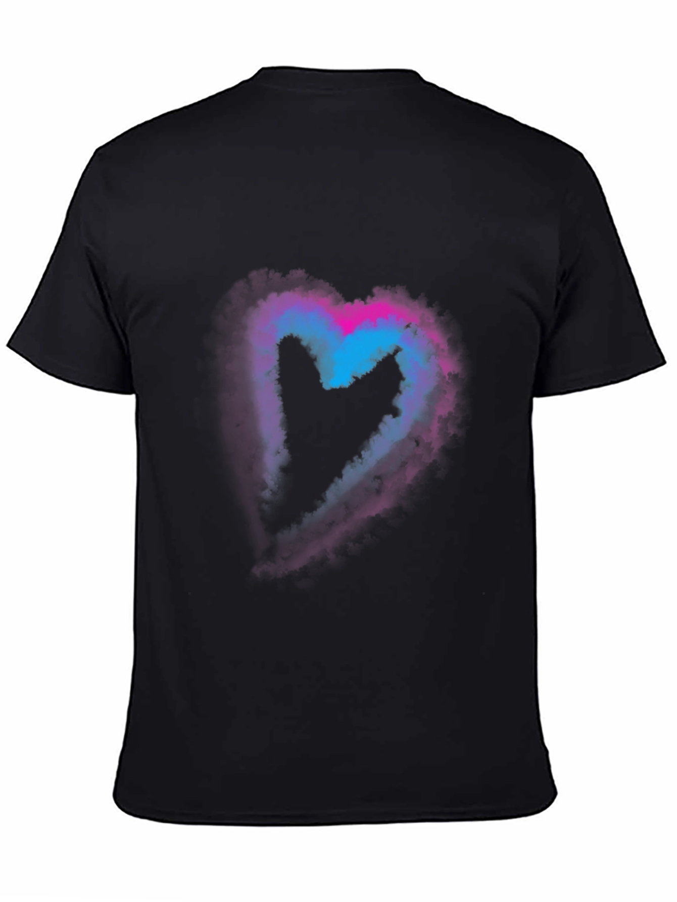 Black Heart Nebula Graphic Print Black T-Shirt view 4