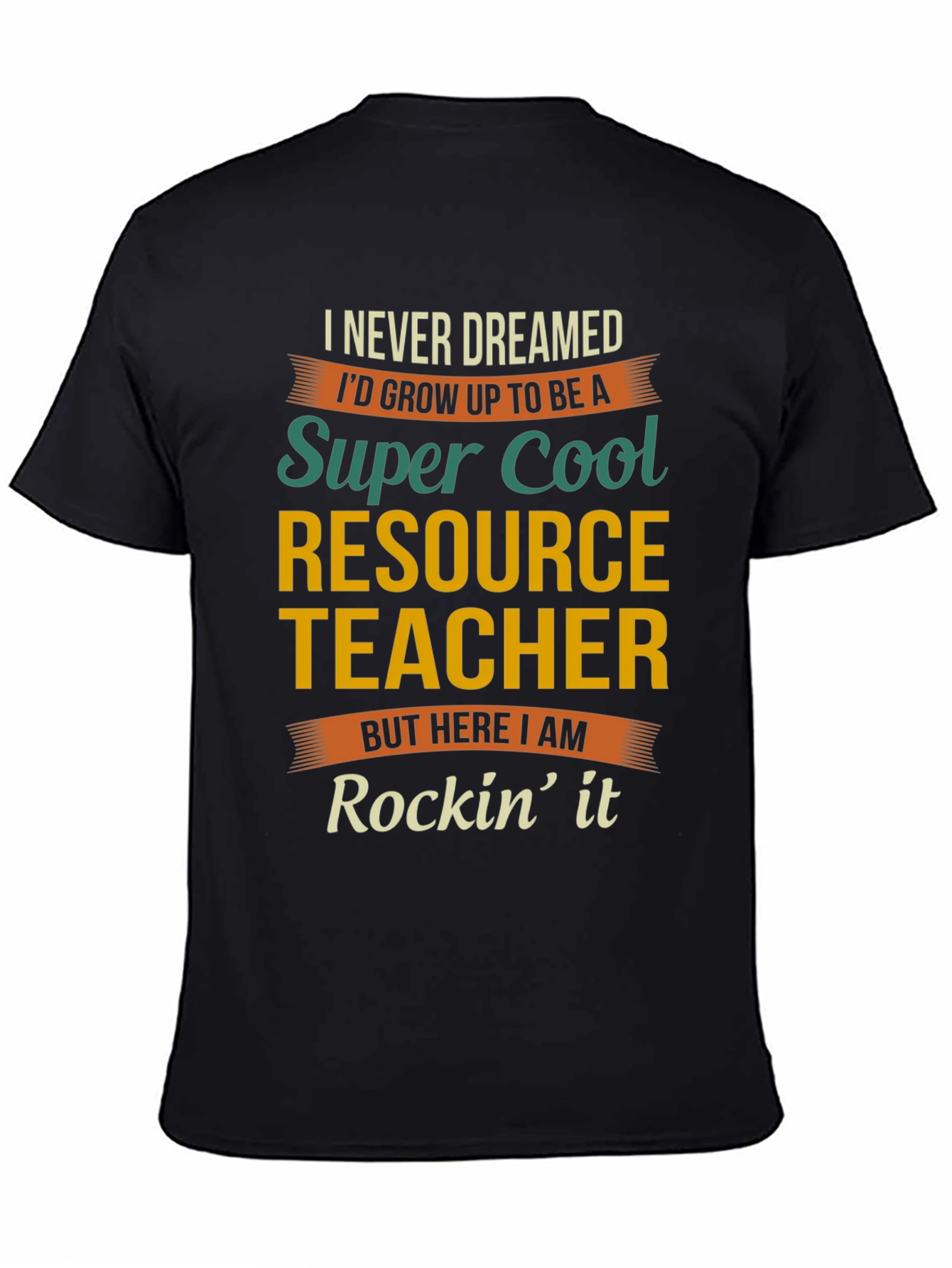 Black Super Cool Resource Teacher T-Shirt view 4