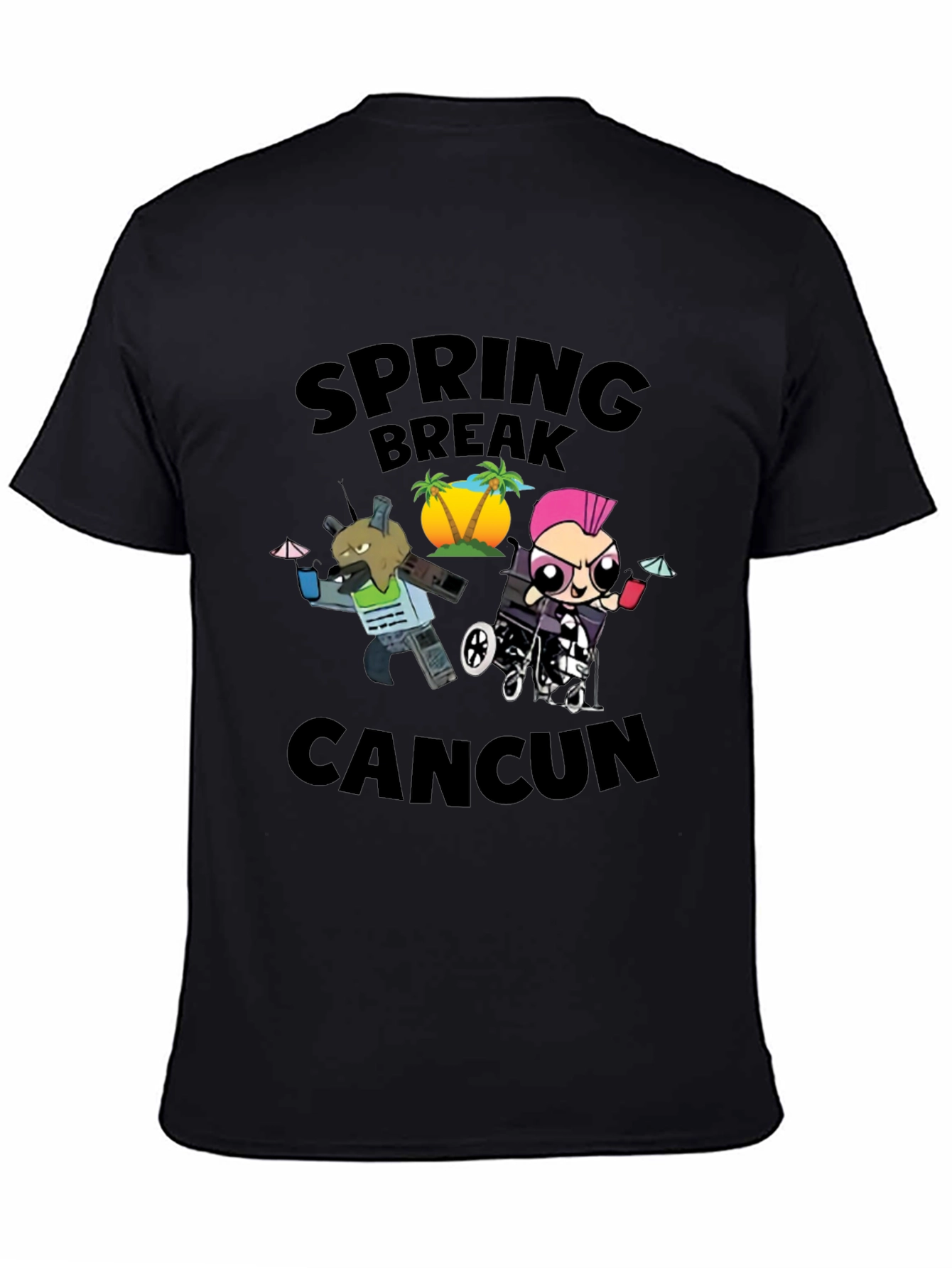 Black Spring Break Cancun Graphic Tee view 4