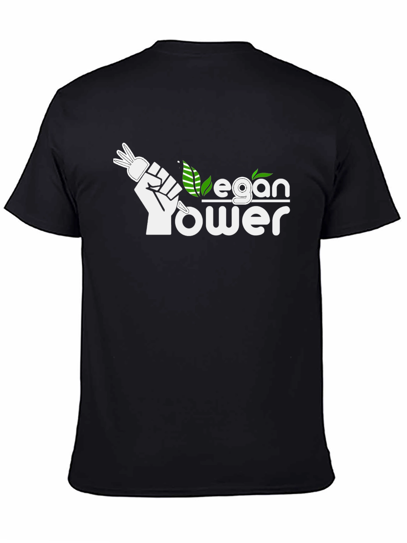 Black Vegan Power Black T-Shirt view 4