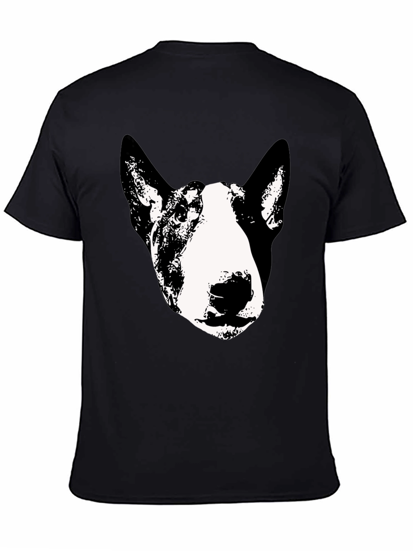Black Bull Terrier Graphic Tee - Black Cotton Blend view 4