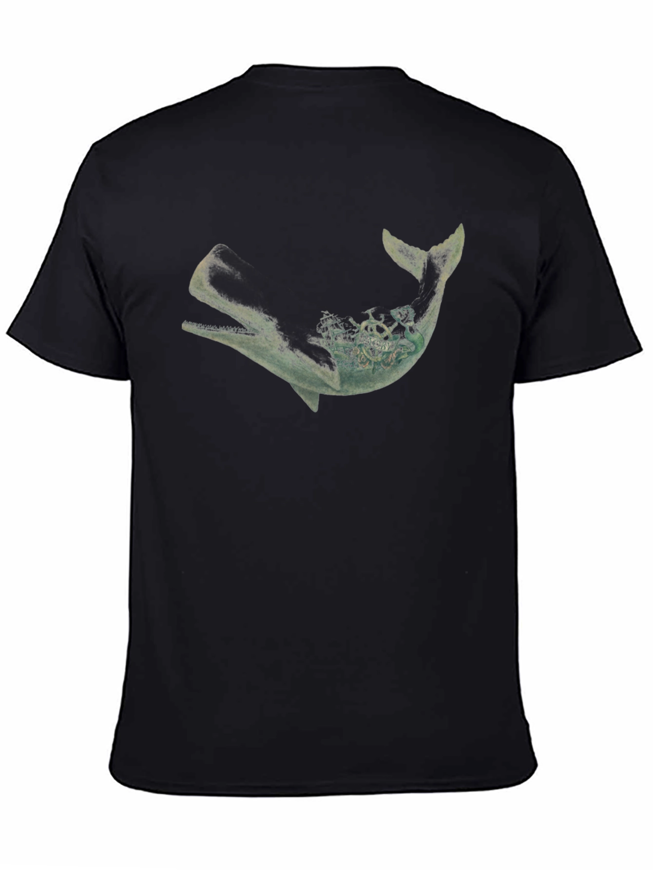 Black Whale Shipwreck Graphic Tee - Black view 4