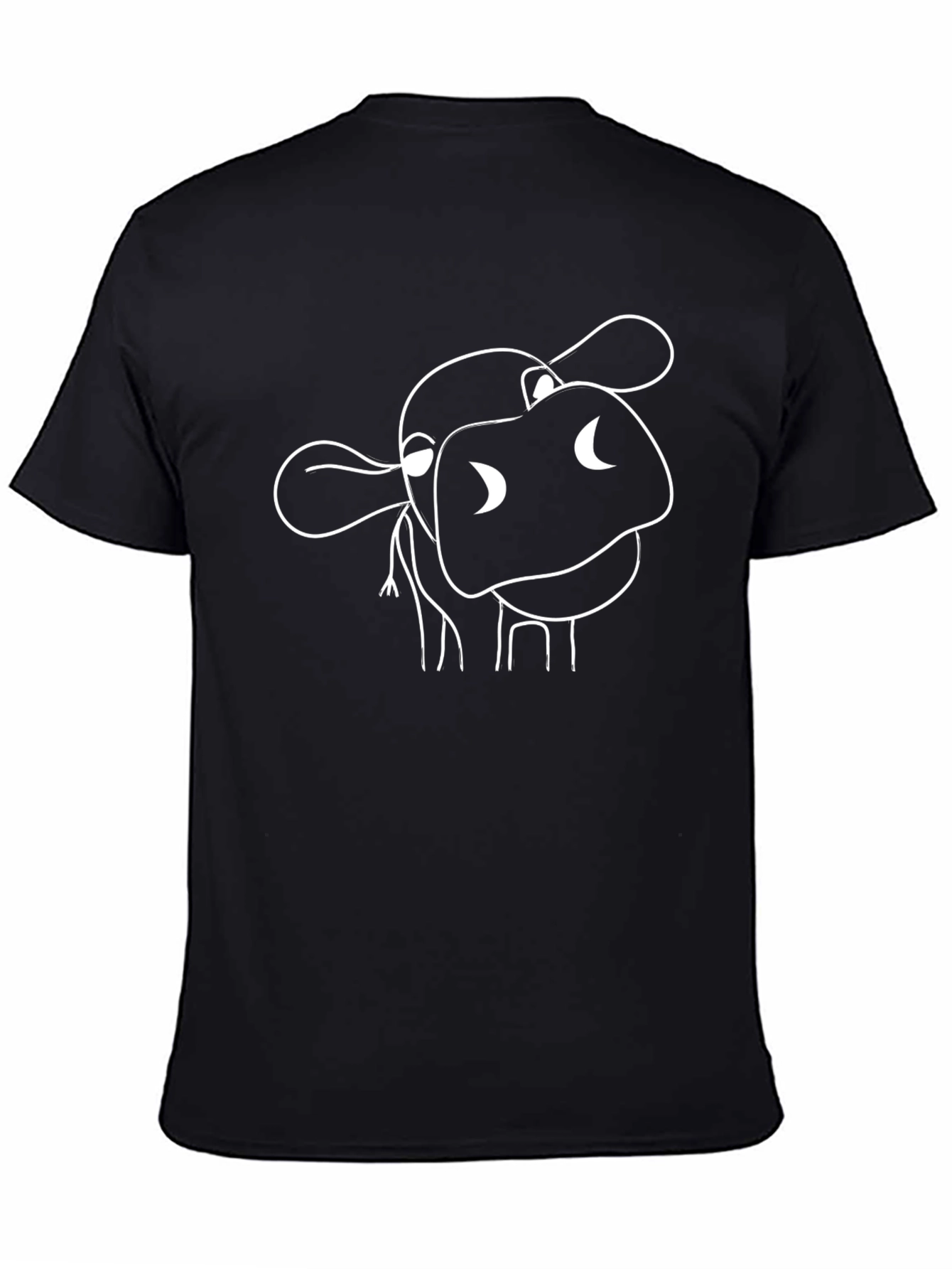 Black Funny Cow Graphic Tee - Black Cotton T-Shirt view 4