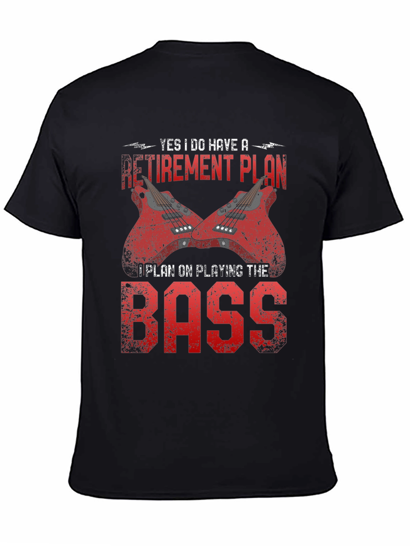 Black Bass Guitar Retirement Plan T-Shirt - Music Lover Tee view 4