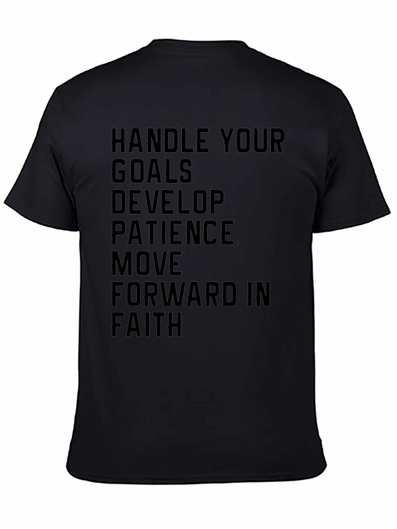 Black Motivational Black T-Shirt: Handle Your Goals view 4