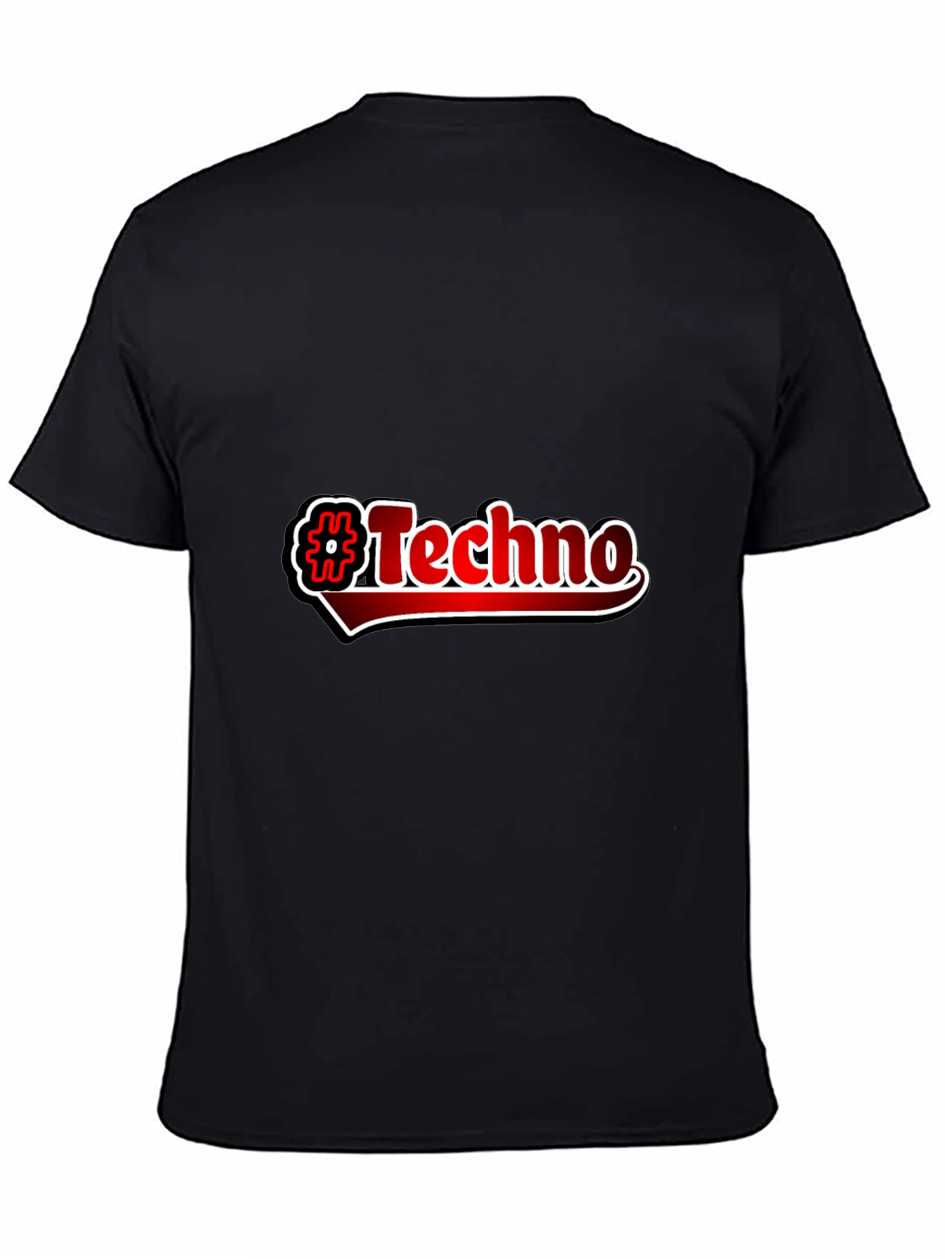 Black Hashtag Techno Graphic Tee view 4