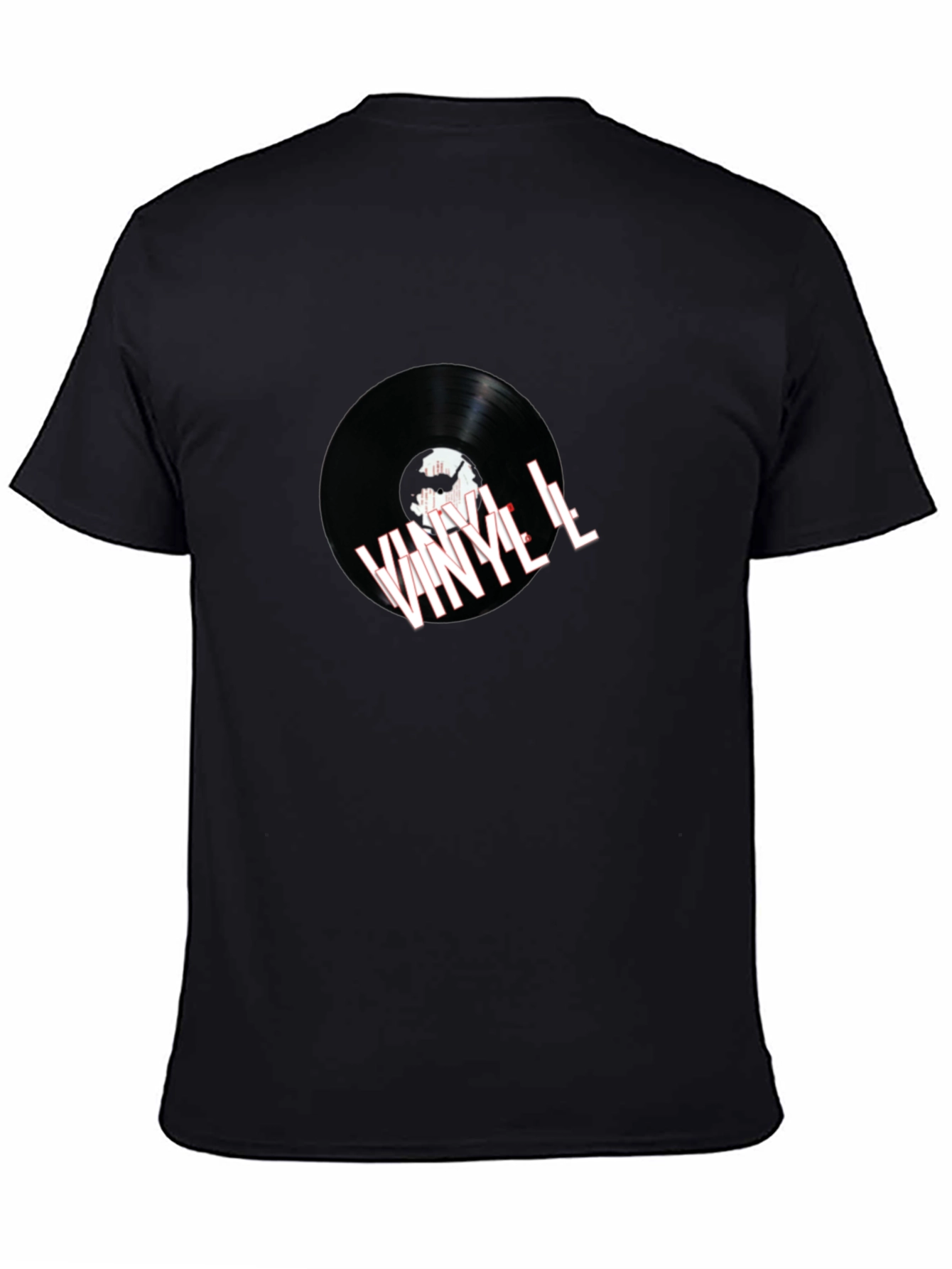 Black Vinyl Record Graphic Tee - Music Lover Fashion view 4