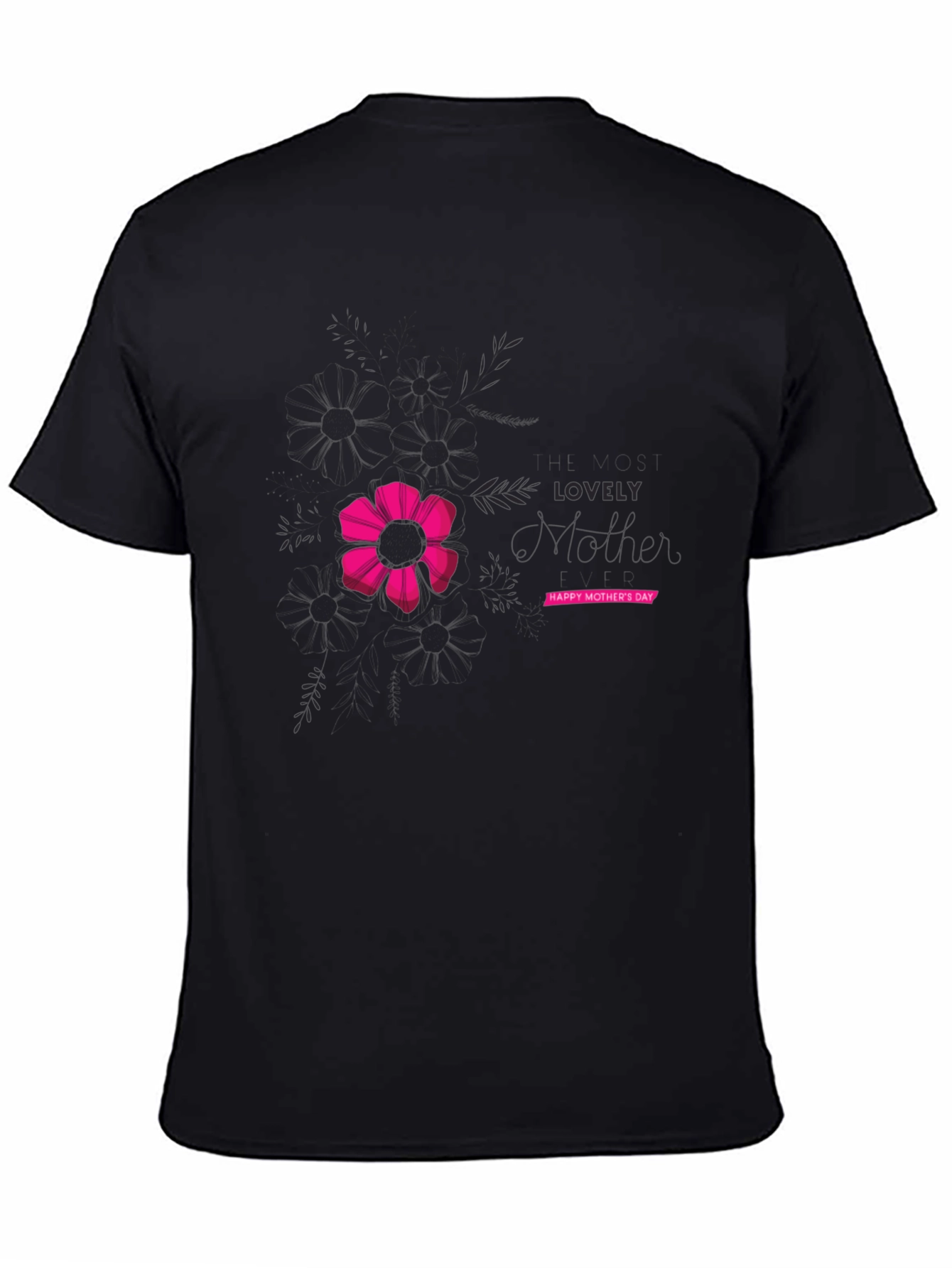 Black Lovely Mother's Day Black Graphic T-Shirt view 4
