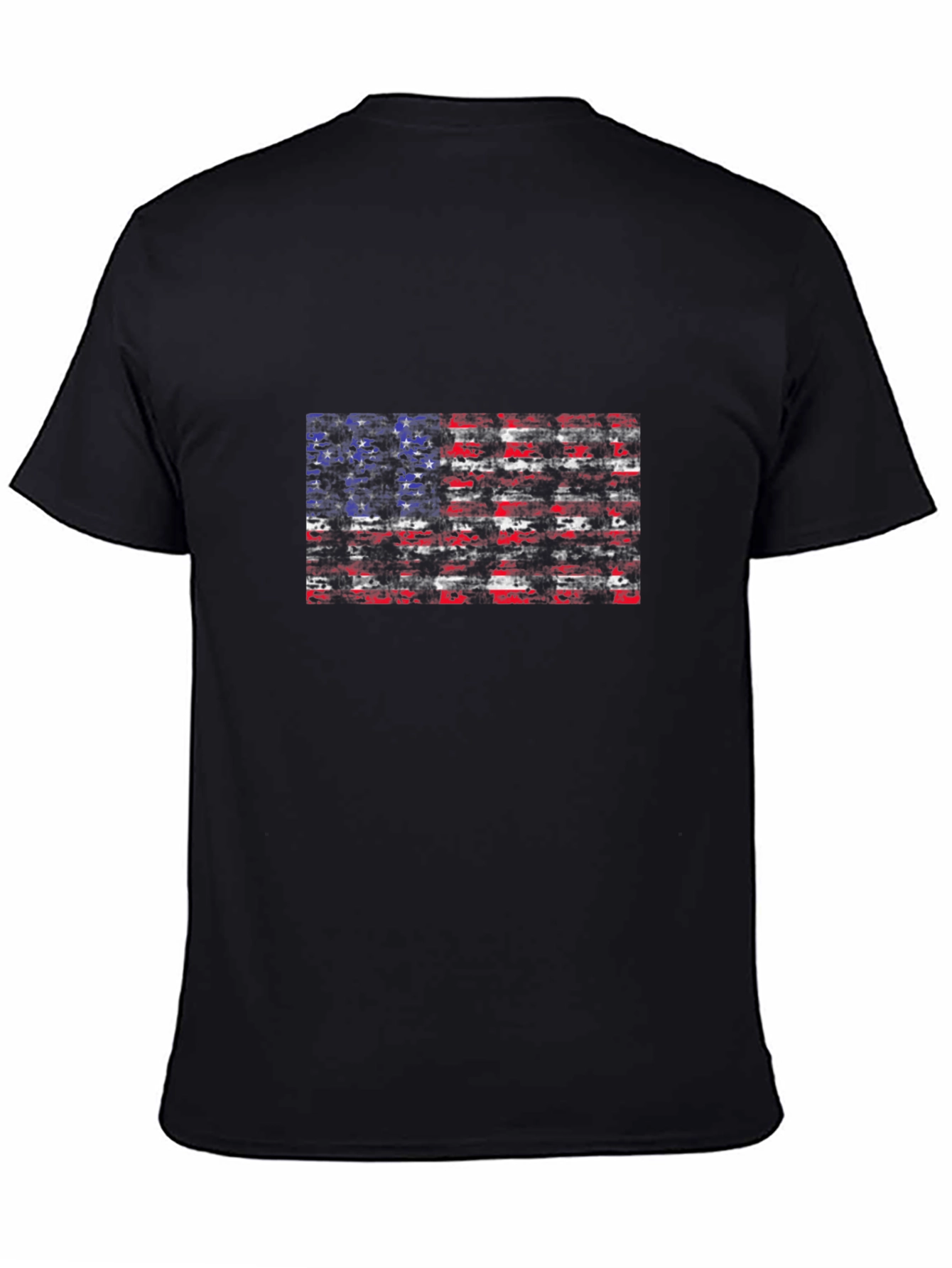 Black American Flag Graphic Black T-Shirt view 4
