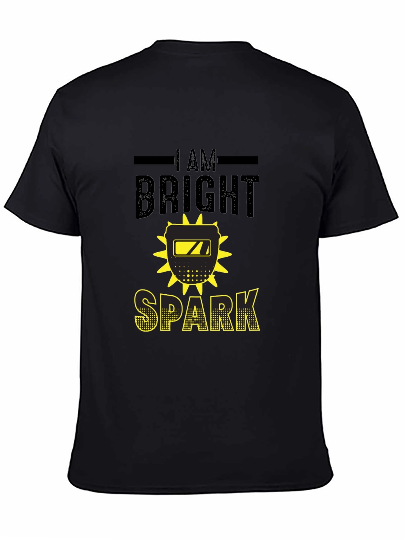 Black Bright Spark Welder T-Shirt - Black Cotton Tee view 4