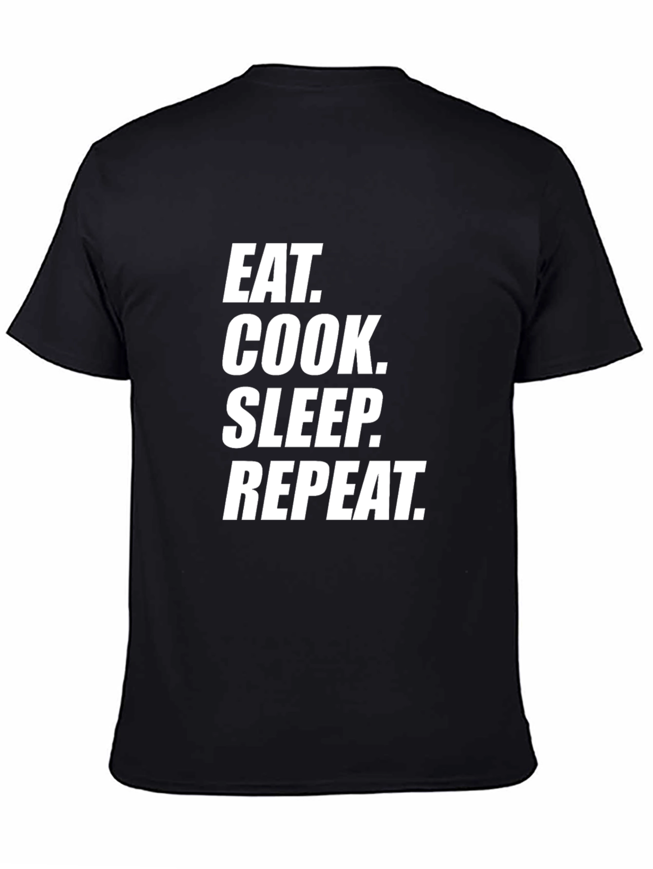 Black Eat Cook Sleep Repeat - Men's Black Graphic Tee view 4