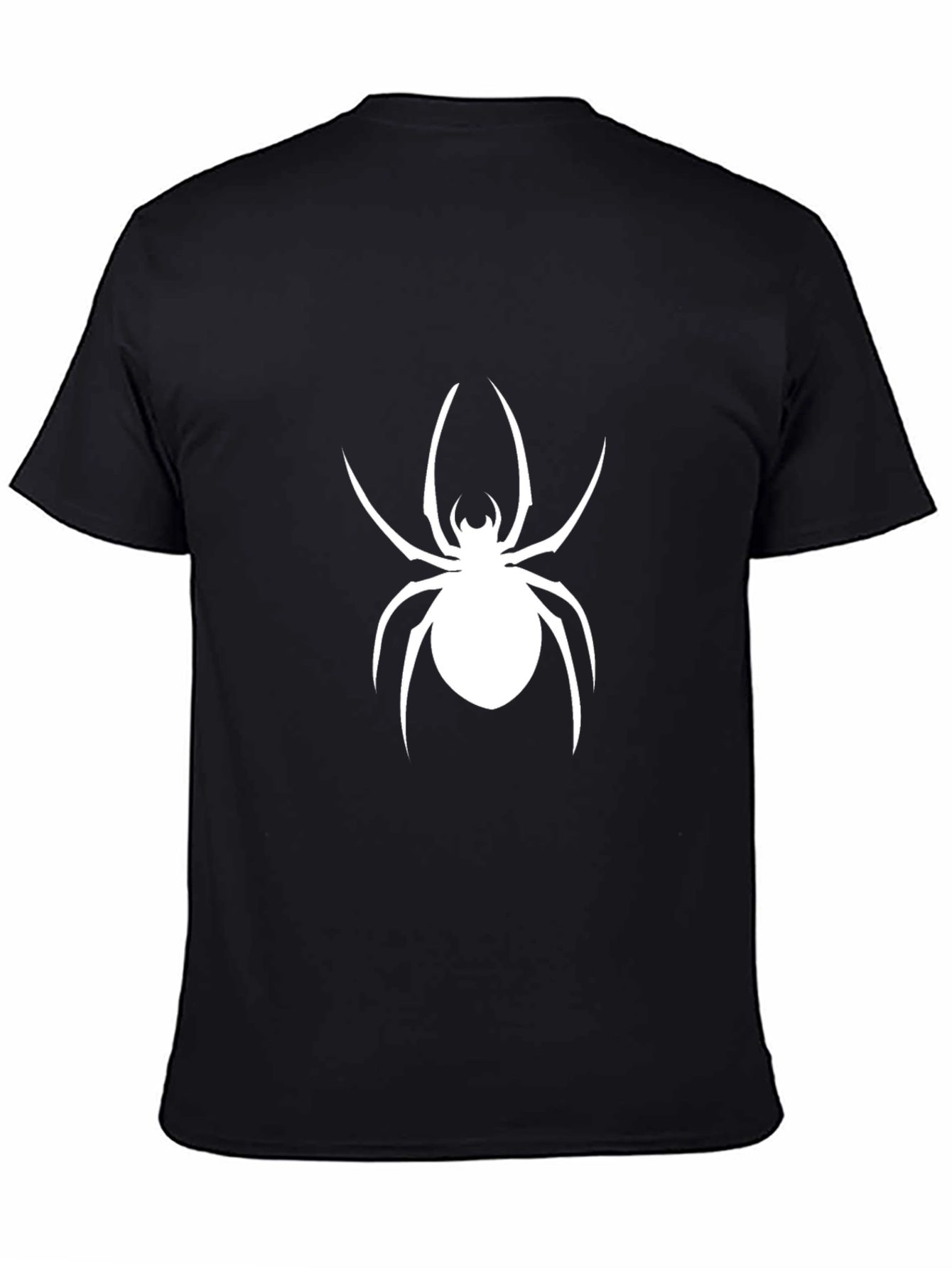 Black Spider Graphic Tee - Bold Black Cotton T-Shirt view 4