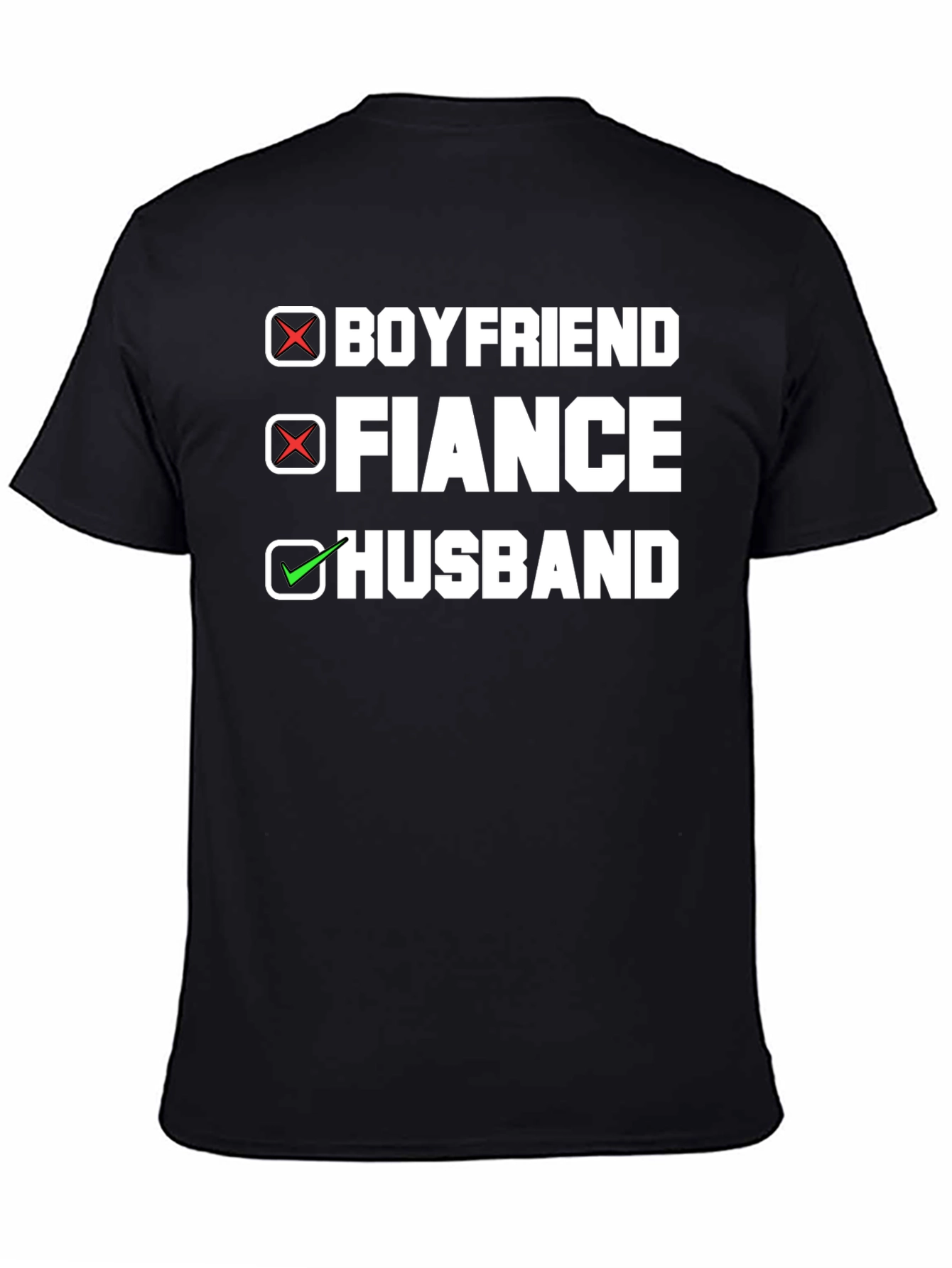 Black Husband T-Shirt - Boyfriend Fiance Checkbox Design view 4