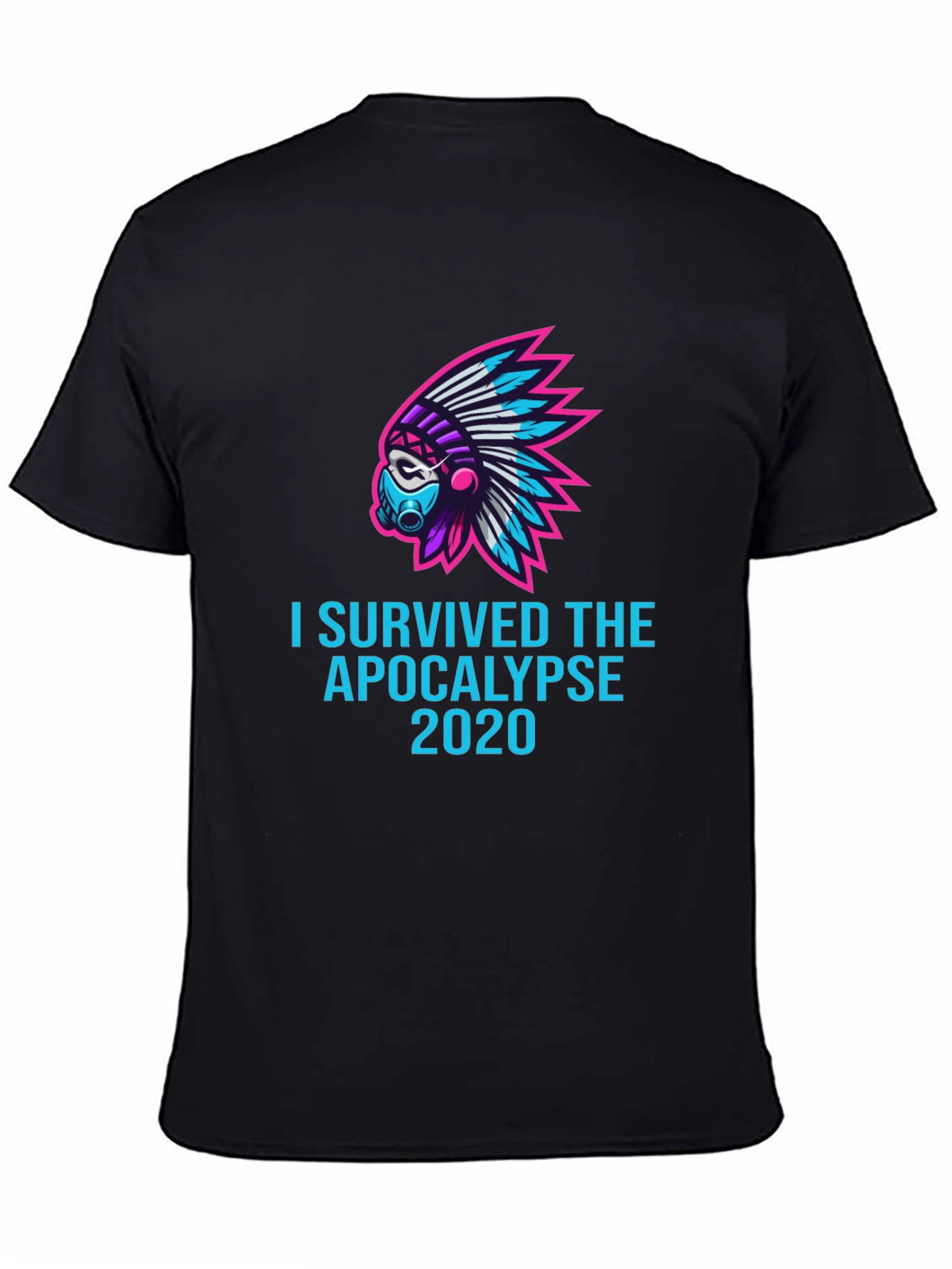 Black I Survived the Apocalypse 2020 T-Shirt view 4