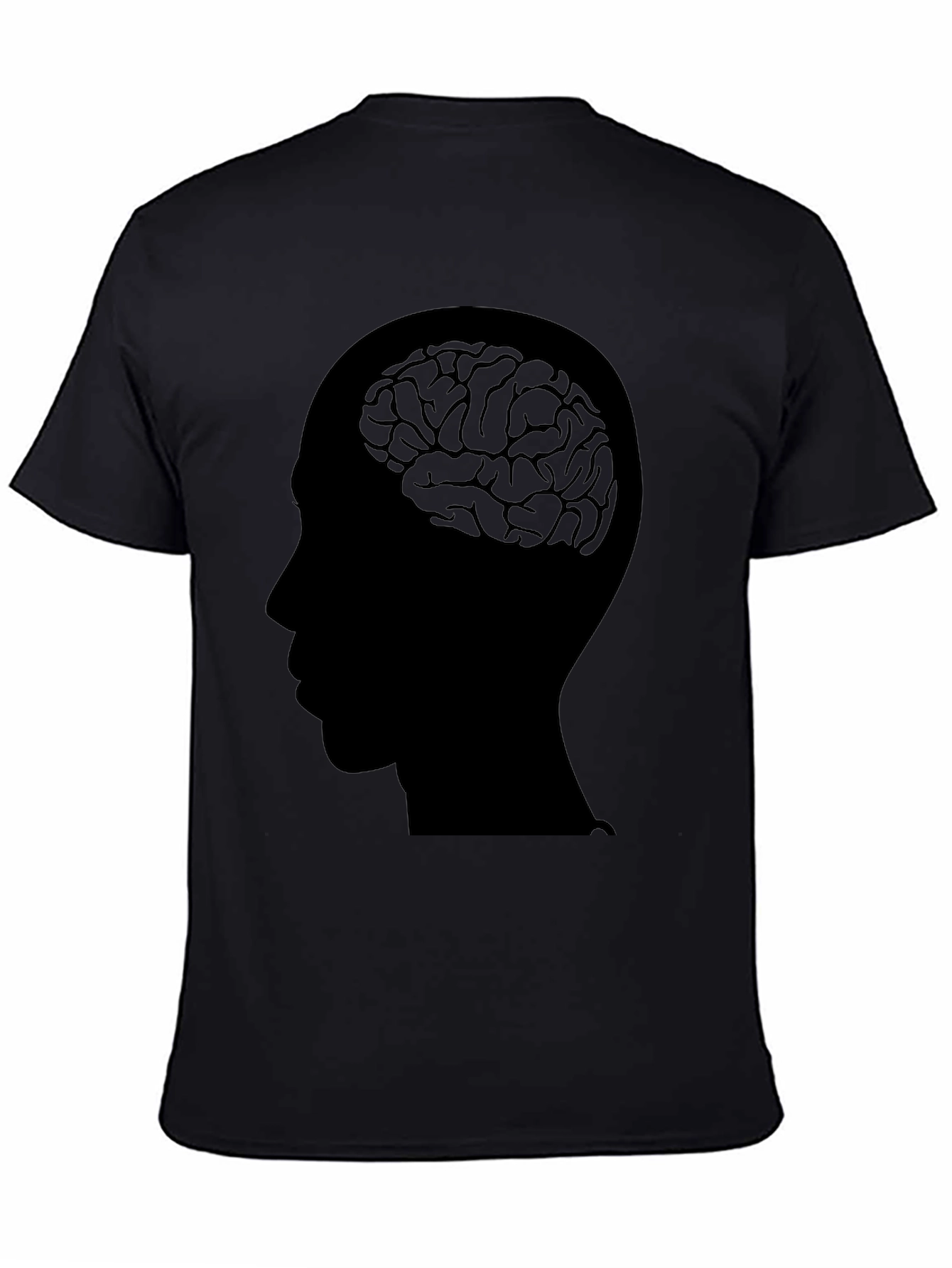 Black Brain Head T-Shirt - Mens Graphic Tee view 4