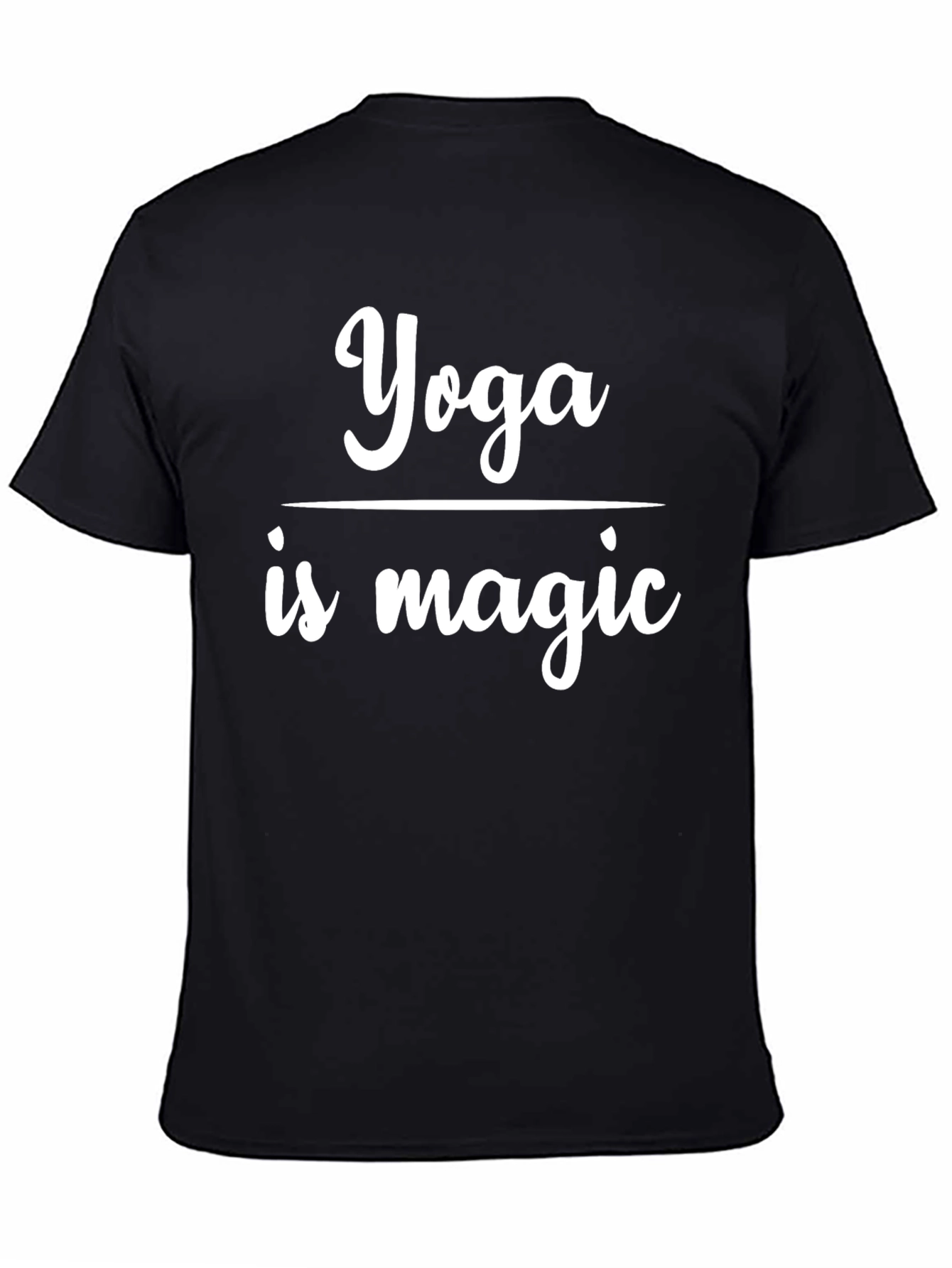 Black Yoga is Magic Graphic Tee - Black Cotton Blend view 4
