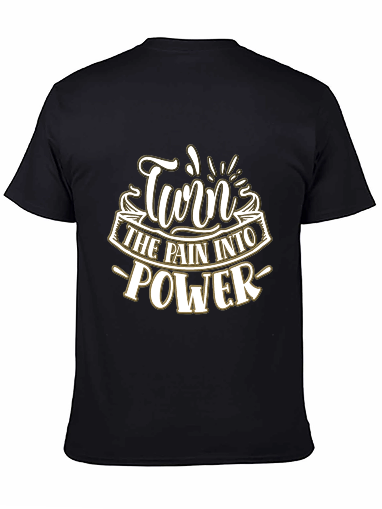 Black Turn Pain Into Power Graphic T-Shirt view 4