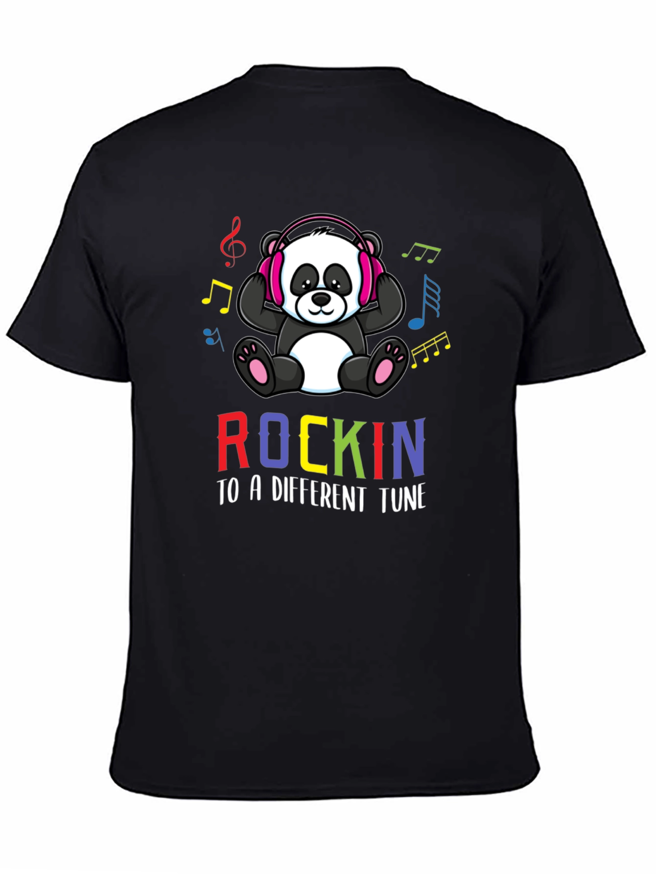 Black Rockin' Panda Music T-Shirt view 4