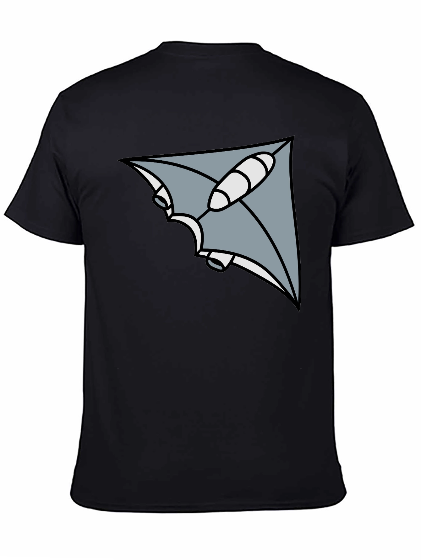 Black Geometric Ray Black T-Shirt view 4