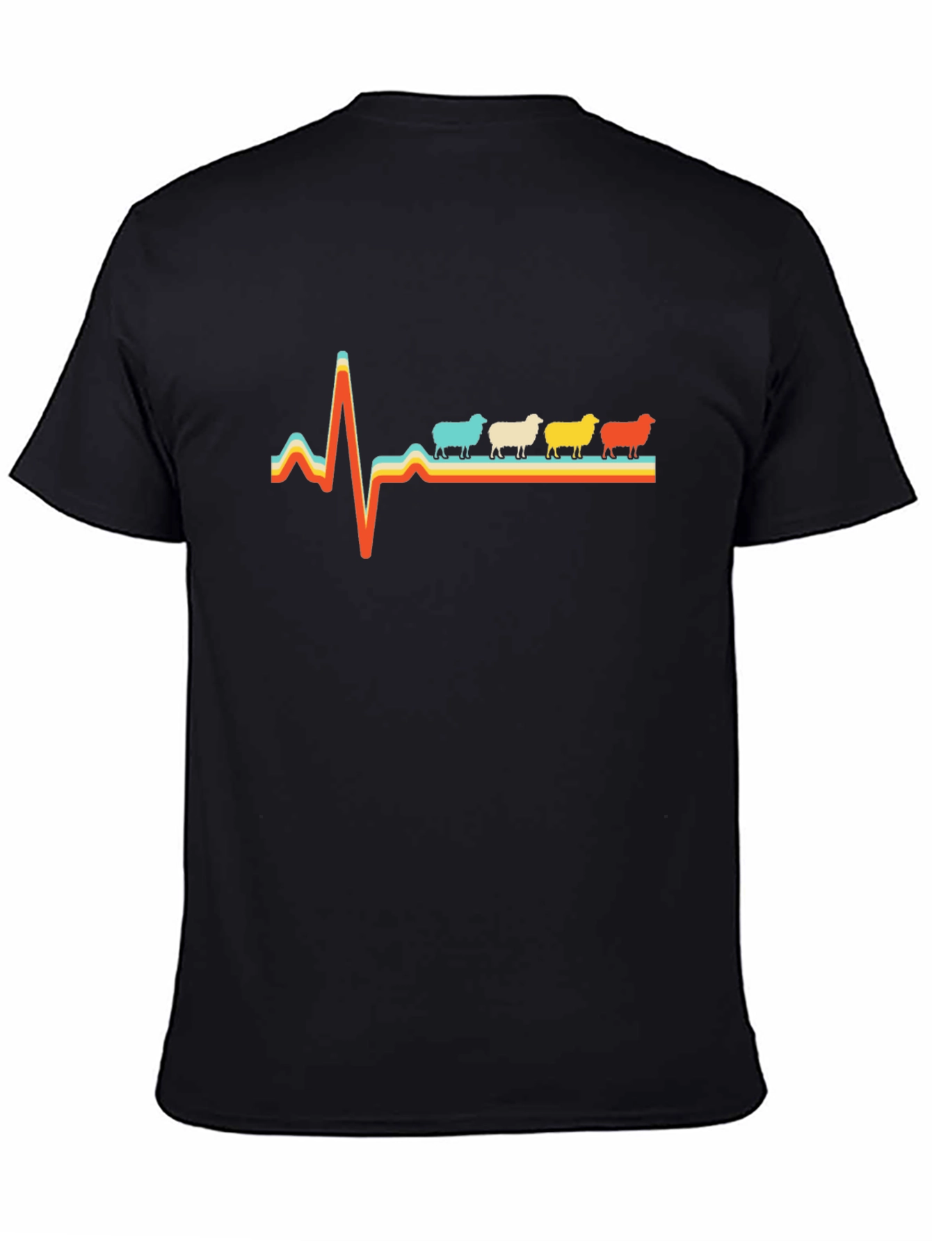 Black Sheep Heartbeat T-Shirt - Quirky Graphic Tee view 4
