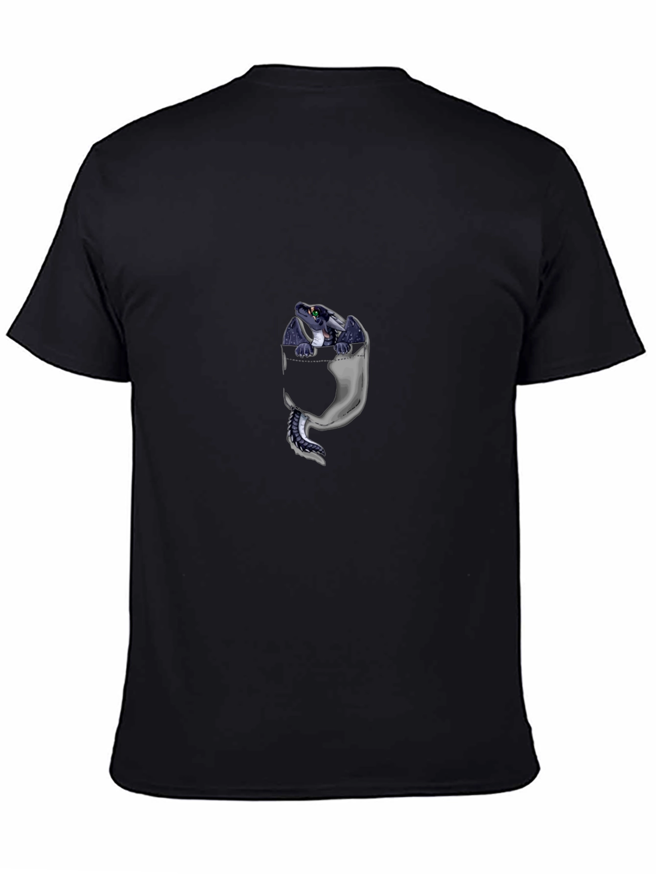 Black Dragon Pocket Graphic T-Shirt - Black view 4