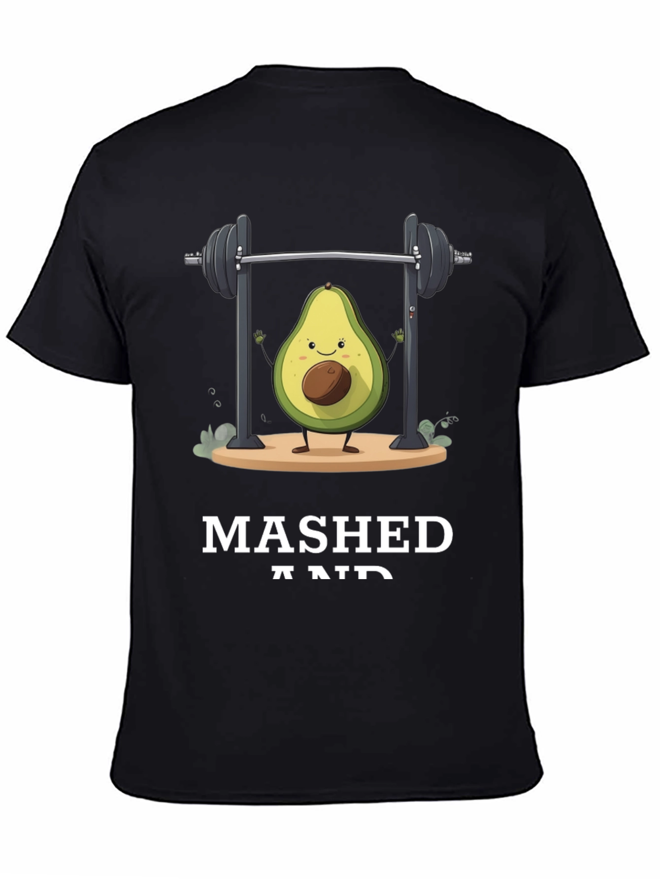 Black Mashed and Ripped Avocado Gym T-Shirt view 4