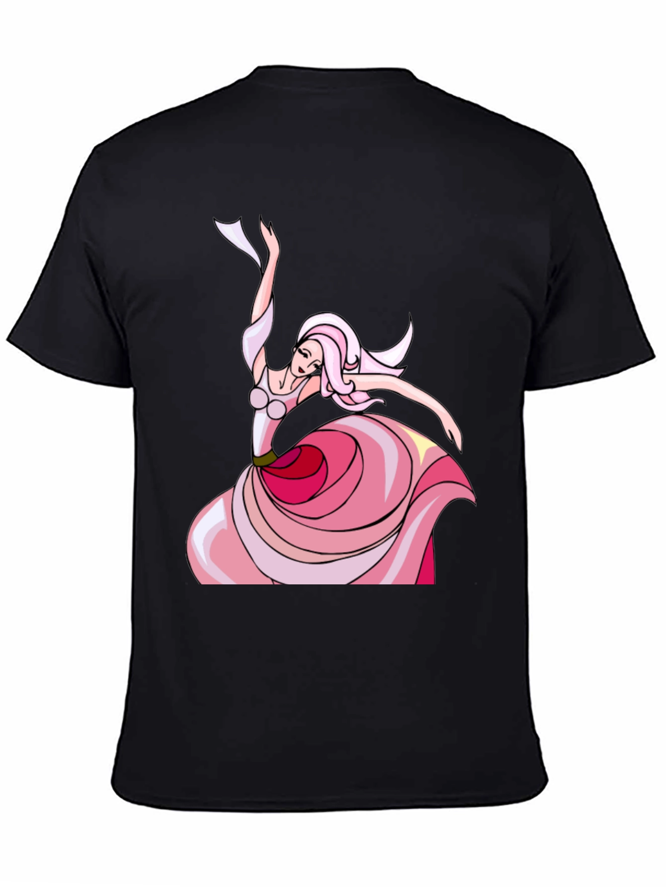 Black Dancing Lady T-Shirt - Black view 4