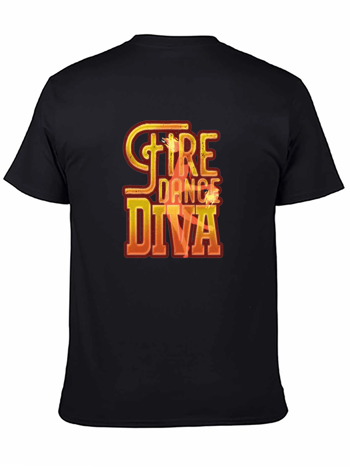Black Fire Dance Diva Graphic Tee - Unique Design view 4
