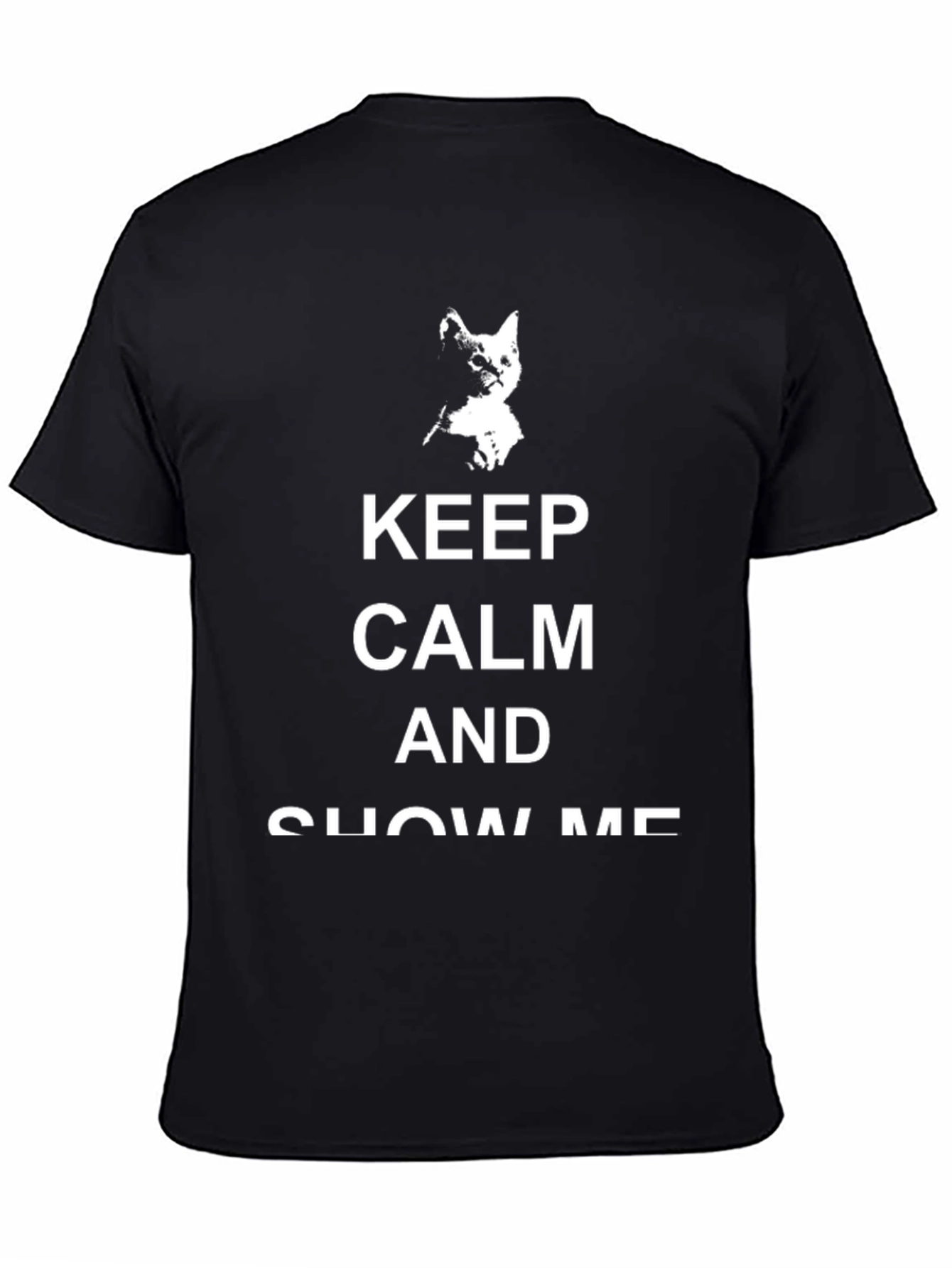 Black Keep Calm Kitten T-Shirt - Black view 4