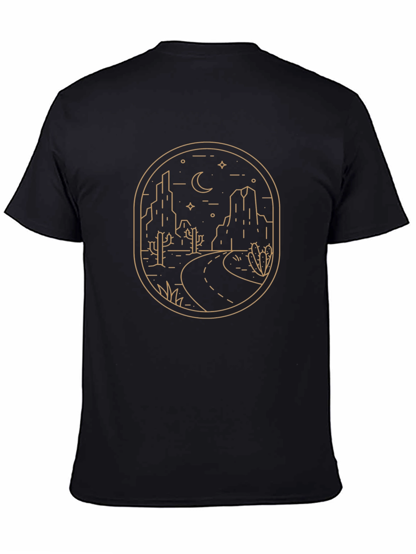 Black Desert Road Trip Graphic Tee - Black Casual T-Shirt view 4