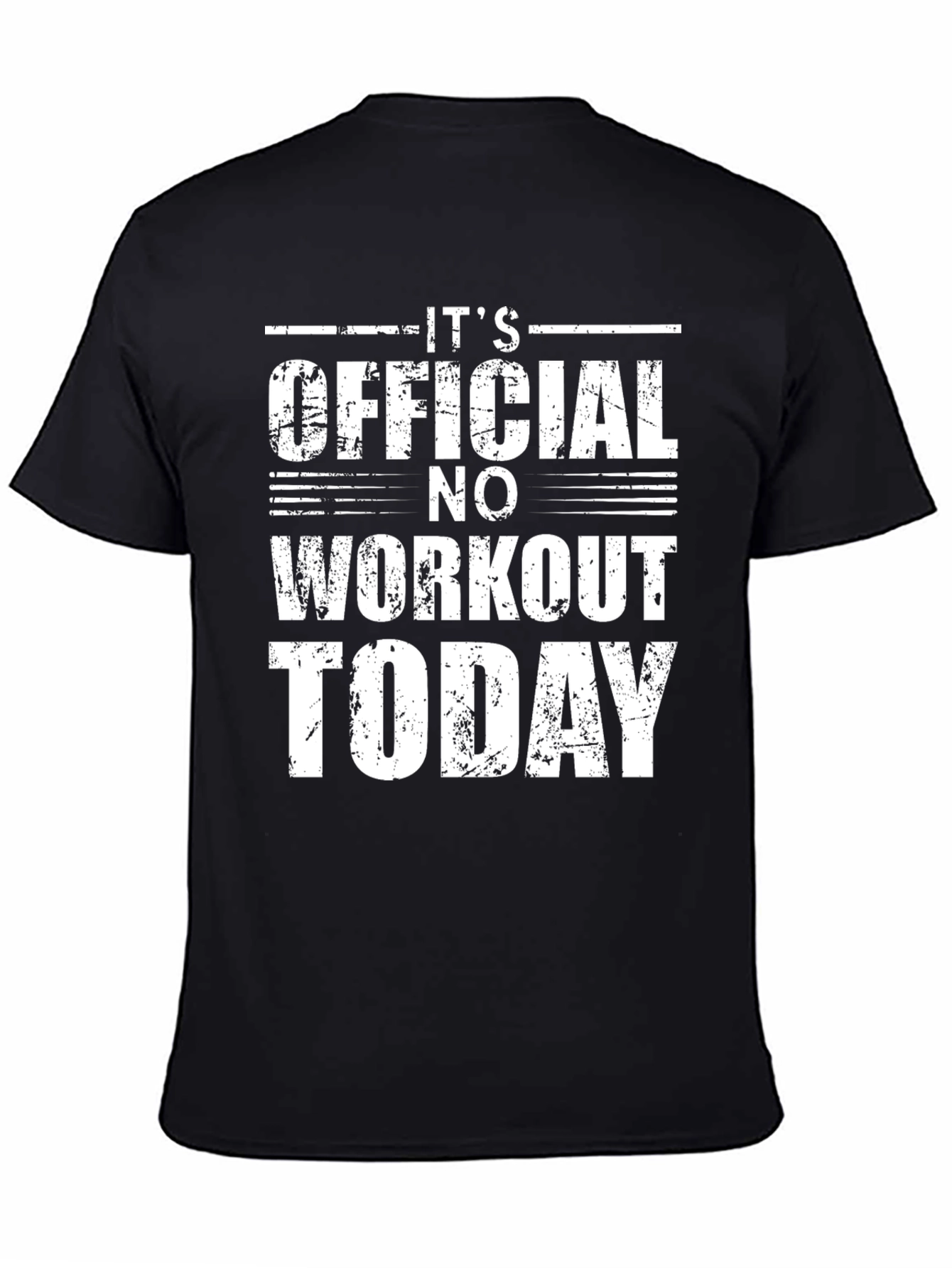 Black Funny No Workout Today Graphic T-Shirt view 4