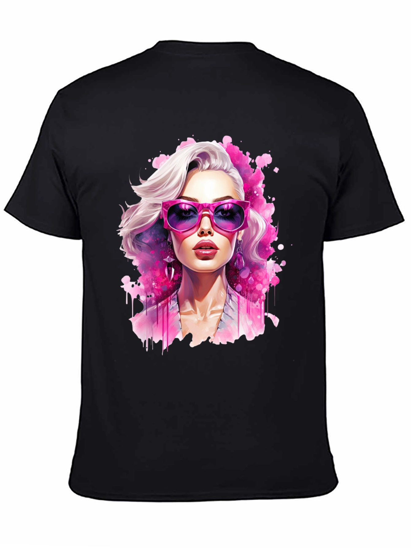 Black Stylish Woman Graphic Tee view 4