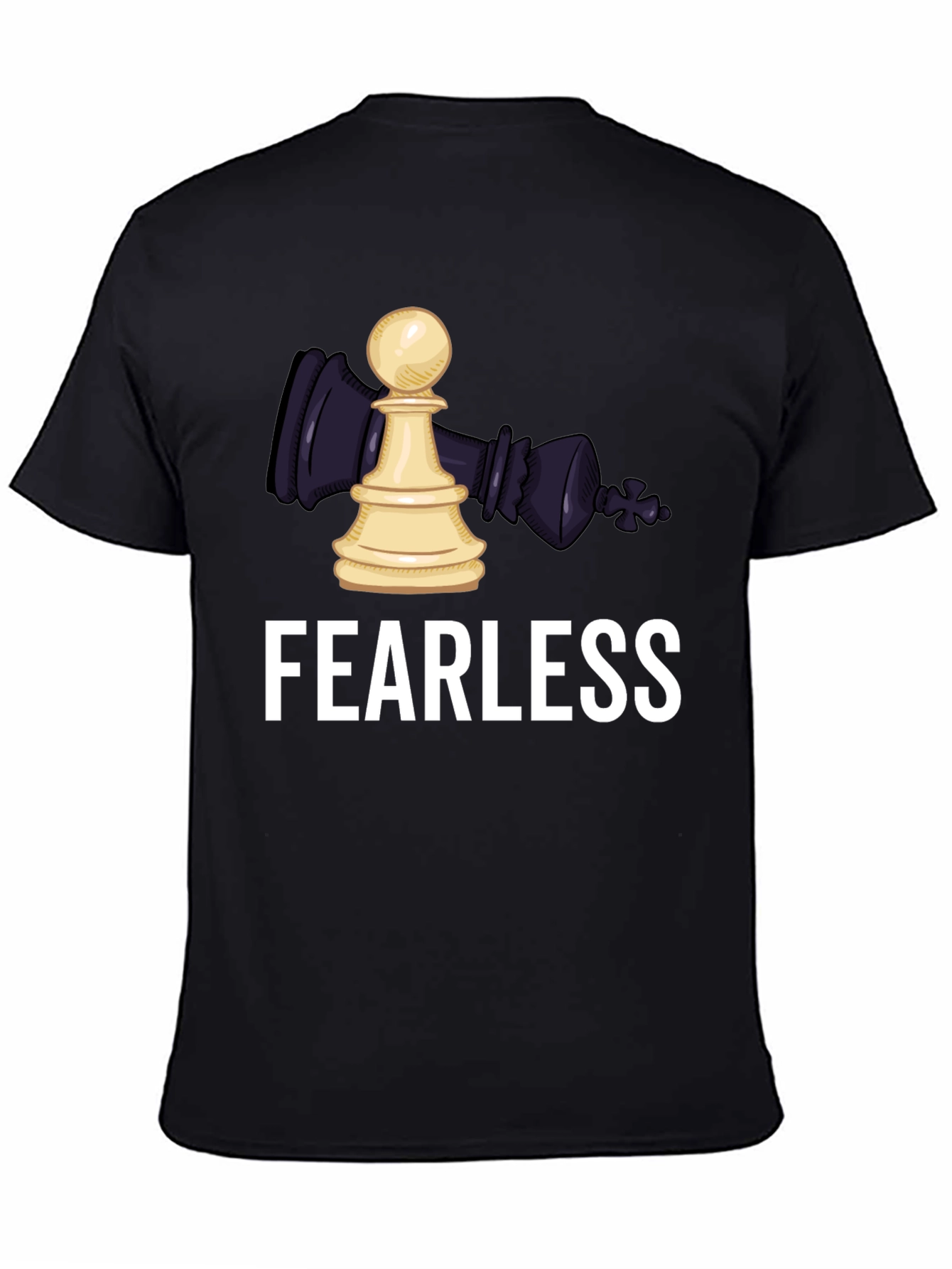 Black Fearless Chess Graphic T-Shirt view 4