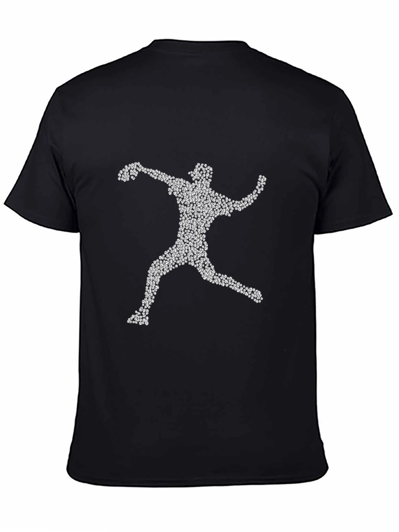 Black Baseball Pitcher T-Shirt - Unique Silhouette Graphic Tee view 4