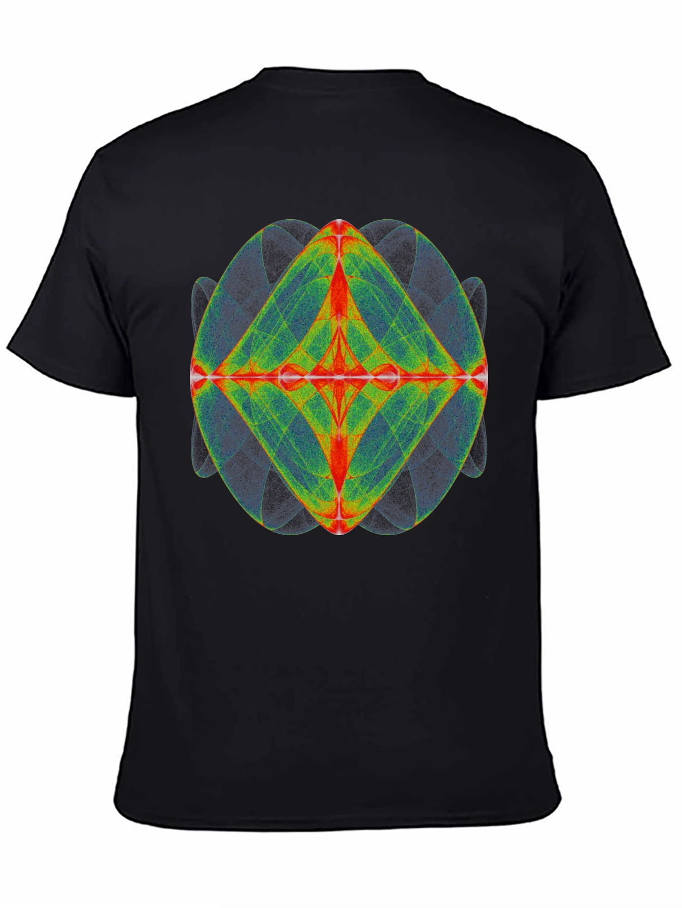 Black Geometric Design Tee - Black Cotton Blend view 4
