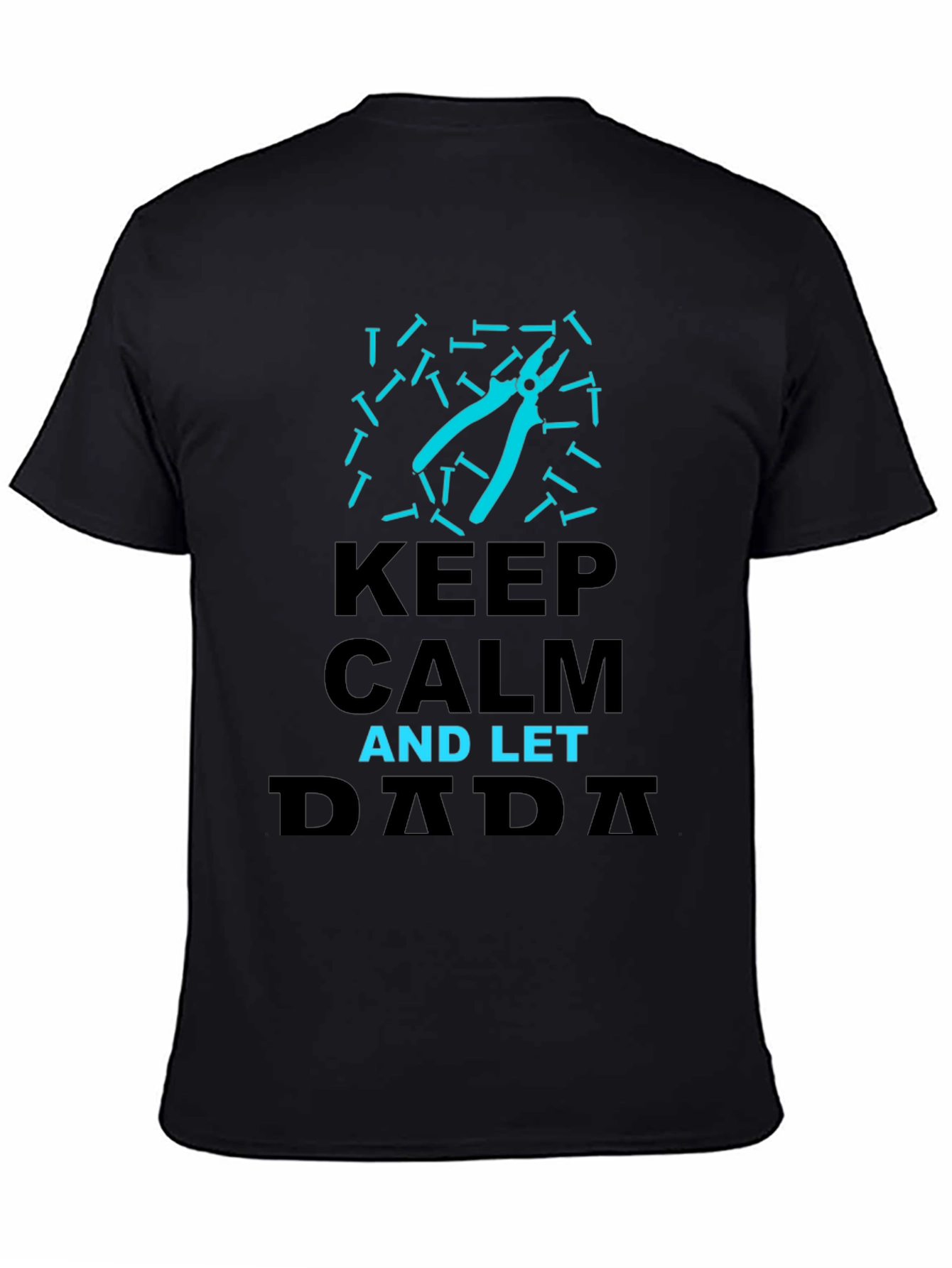 Black Keep Calm and Let Dada Handle It Graphic Tee view 4