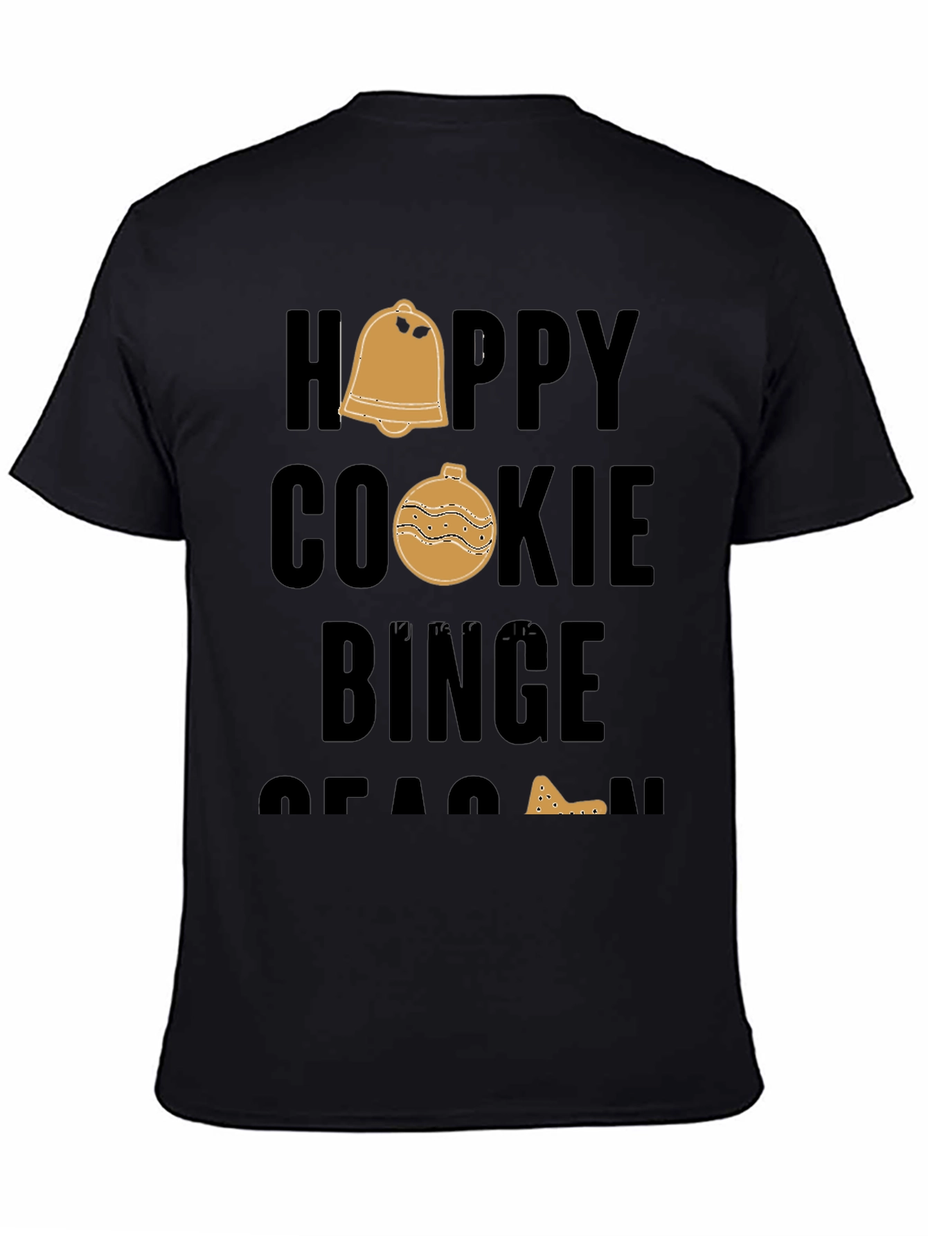 Black Happy Cookie Binge Season Black T-Shirt view 4