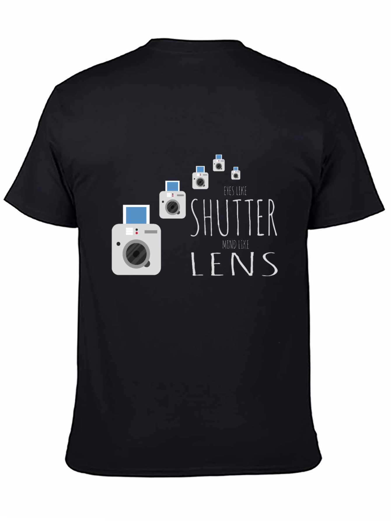Black Eyes Like Shutter Mind Like Lens Graphic Tee view 4