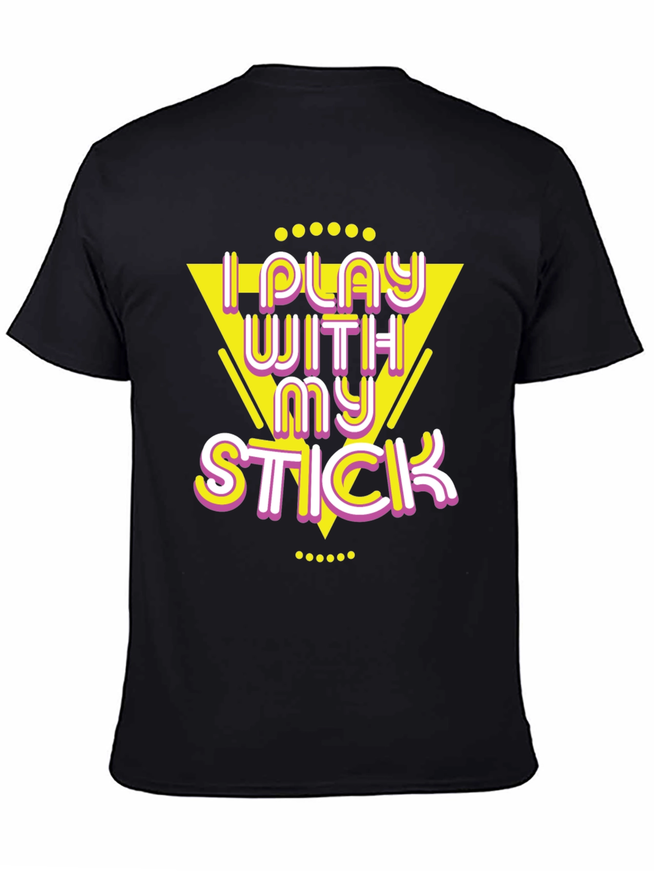 Black I Play With My Stick Graphic Tee view 4
