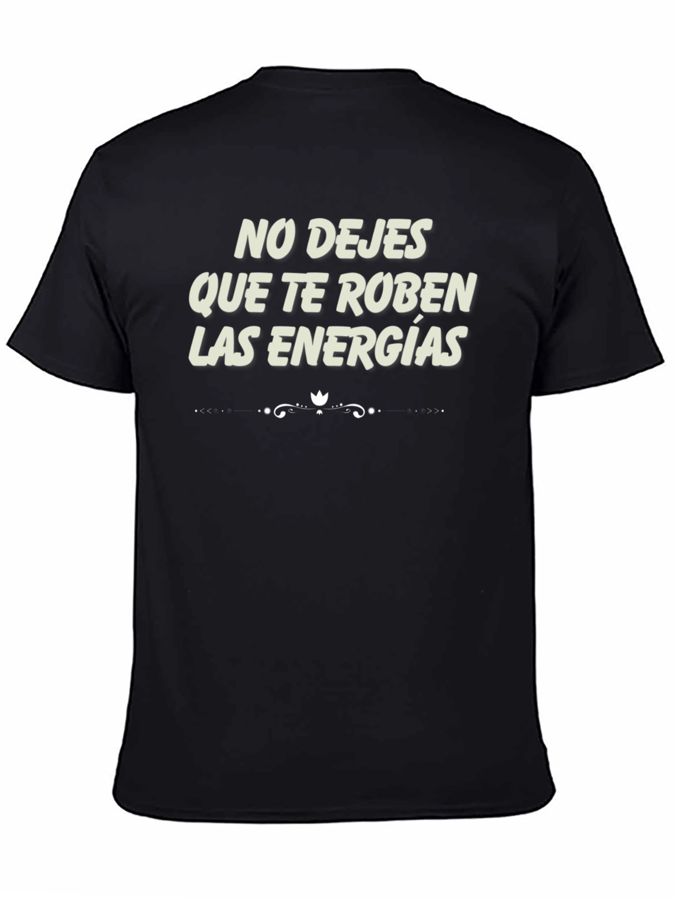 Black Motivational "Energies" Black T-Shirt view 4