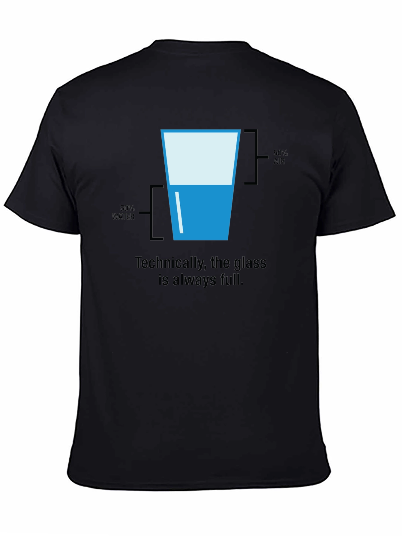 Black Technically Full Glass T-Shirt - Half Water Half Air view 4