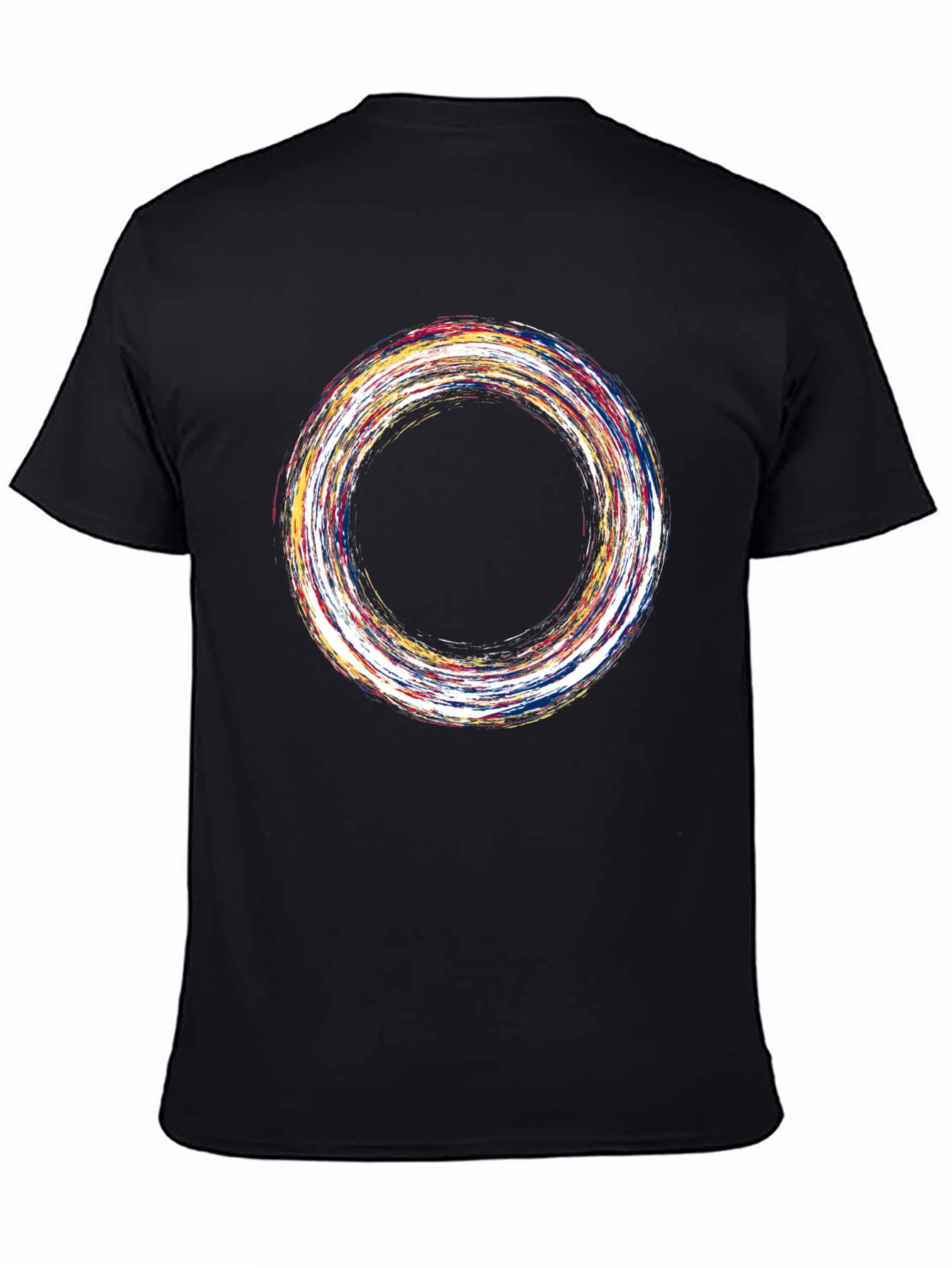 Black Abstract Circle Graphic Tee - Soft Black Cotton view 4